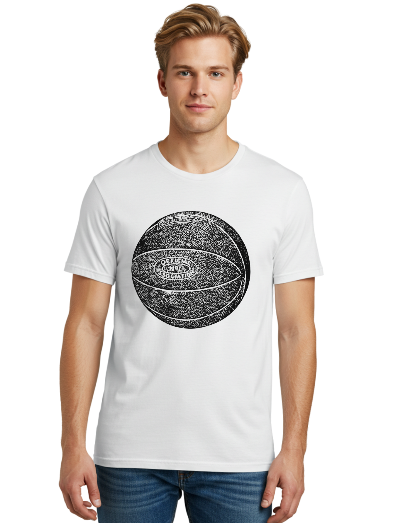 Old School Ball Men'S Graphic Tee, 100% Cotton, Comfortable Casual Summer Wear, Machine Washable, Nba Basketball, Official League Ball, Textured Surface, Athletic Equipment, Sports Gear, Basketball Design, Sports Logo, Professional Basketball Aae554