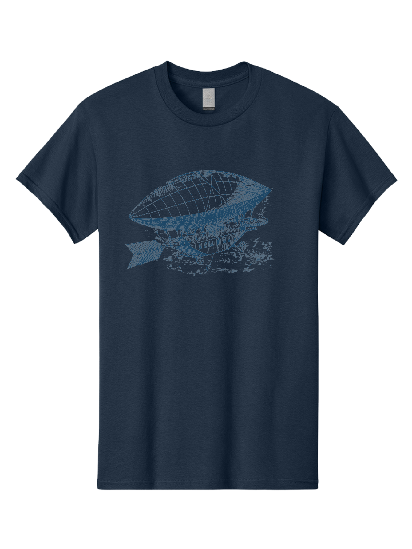 Old World Balloon Sketch Men'S Graphic Tee, 100% Cotton, Comfortable Casual Summer Wear, Machine Washable, Dirigible, Vintage Aircraft, Zeppelin, Historical Aviation, Transportation Innovation, Old-Fashioned Flying Machine Aae559