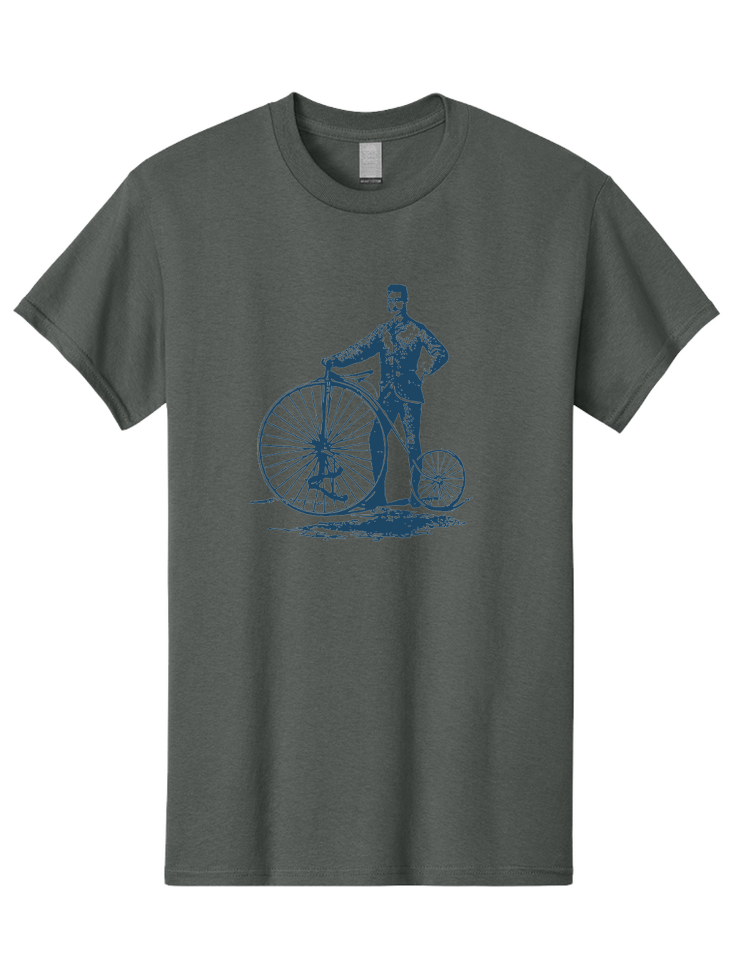 Old-Fashioned Gentleman And Bicycle 2 Men'S Graphic Tee, 100% Cotton, Comfortable Casual Summer Wear, Machine Washable, Vintage Bicycle, Penny-Farthing Bike, Antique Cycle, Classic Transport, Nostalgic Vehicle, Historical Bike, Retro Cycling Aae564