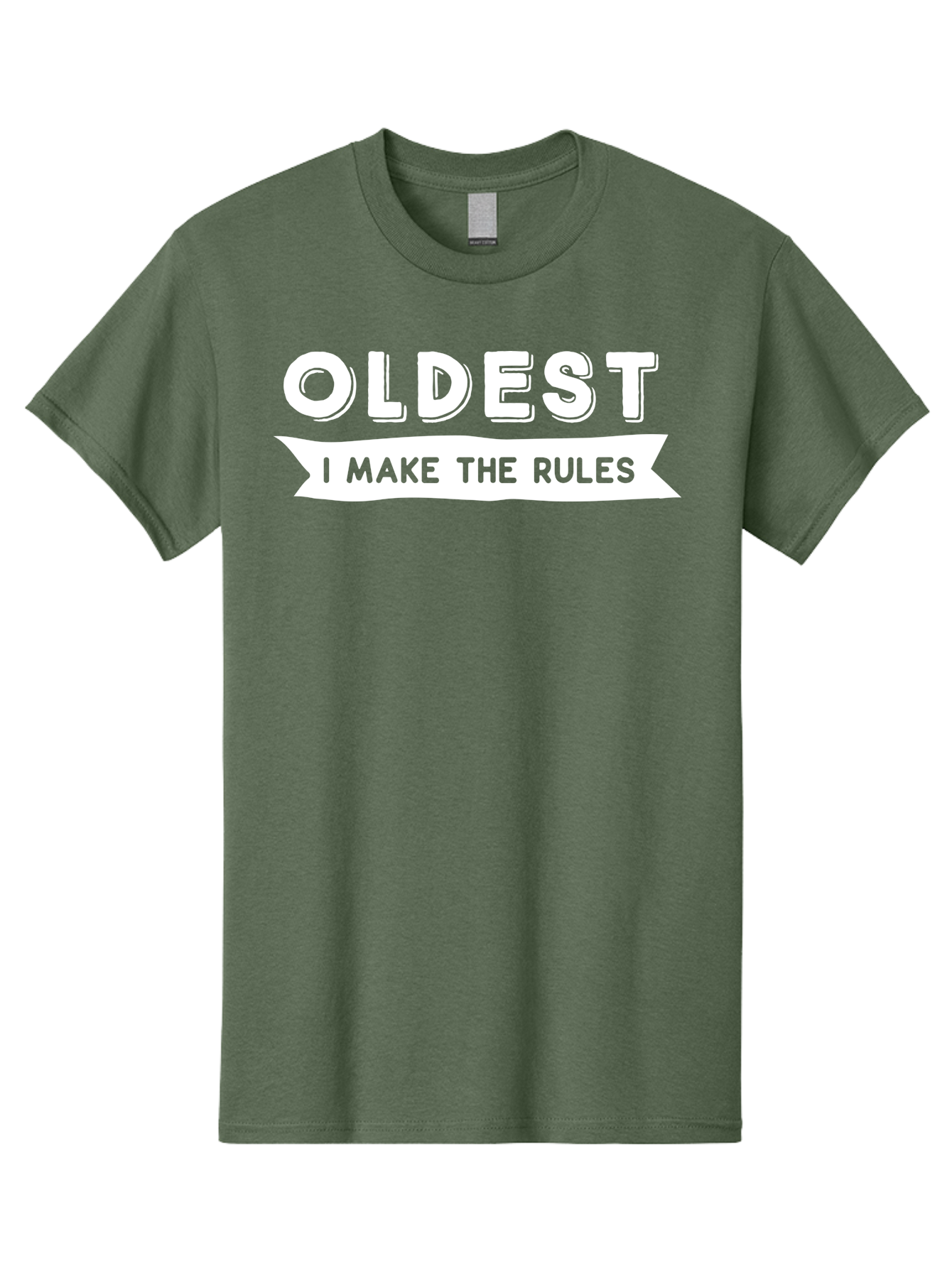 Oldest - I Make The Rules White Men'S Graphic Tee, 100% Cotton, Comfortable Casual Summer Wear, Machine Washable, Eldest Sibling, Family Dynamics, Sibling Rivalry, Rule Maker, Leadership, Bold Typography, Sibling Pride, Confidence Boost Aae565