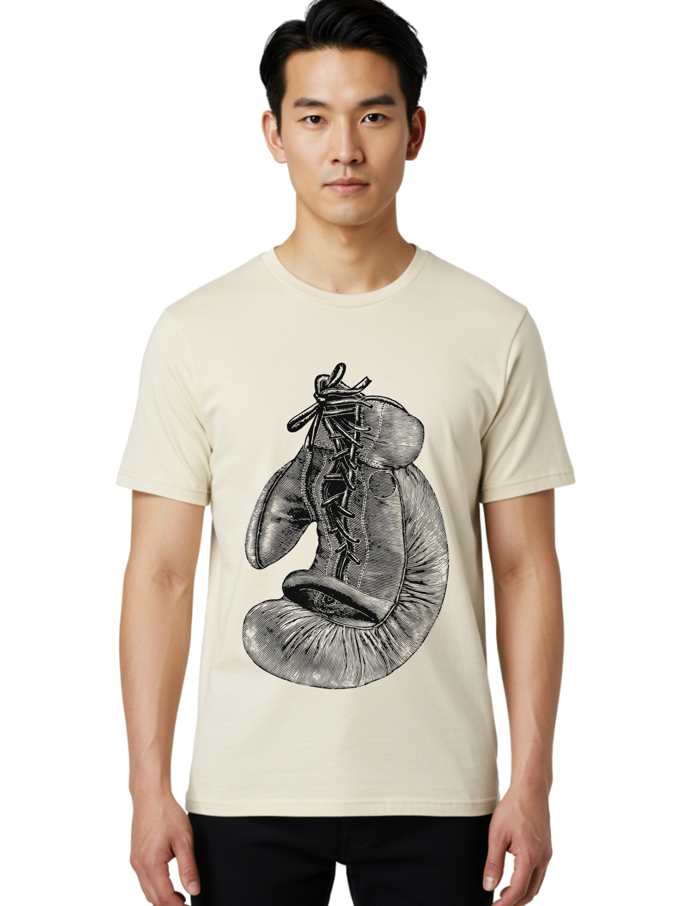 One Glove, One Legacy Men'S Graphic Tee, 100% Cotton, Comfortable Casual Summer Wear, Machine Washable, Boxing Gloves, Combat Sports, Martial Arts, Fighting Gear, Boxing Equipment, Training Gloves, Lace-Up Gloves Aae567