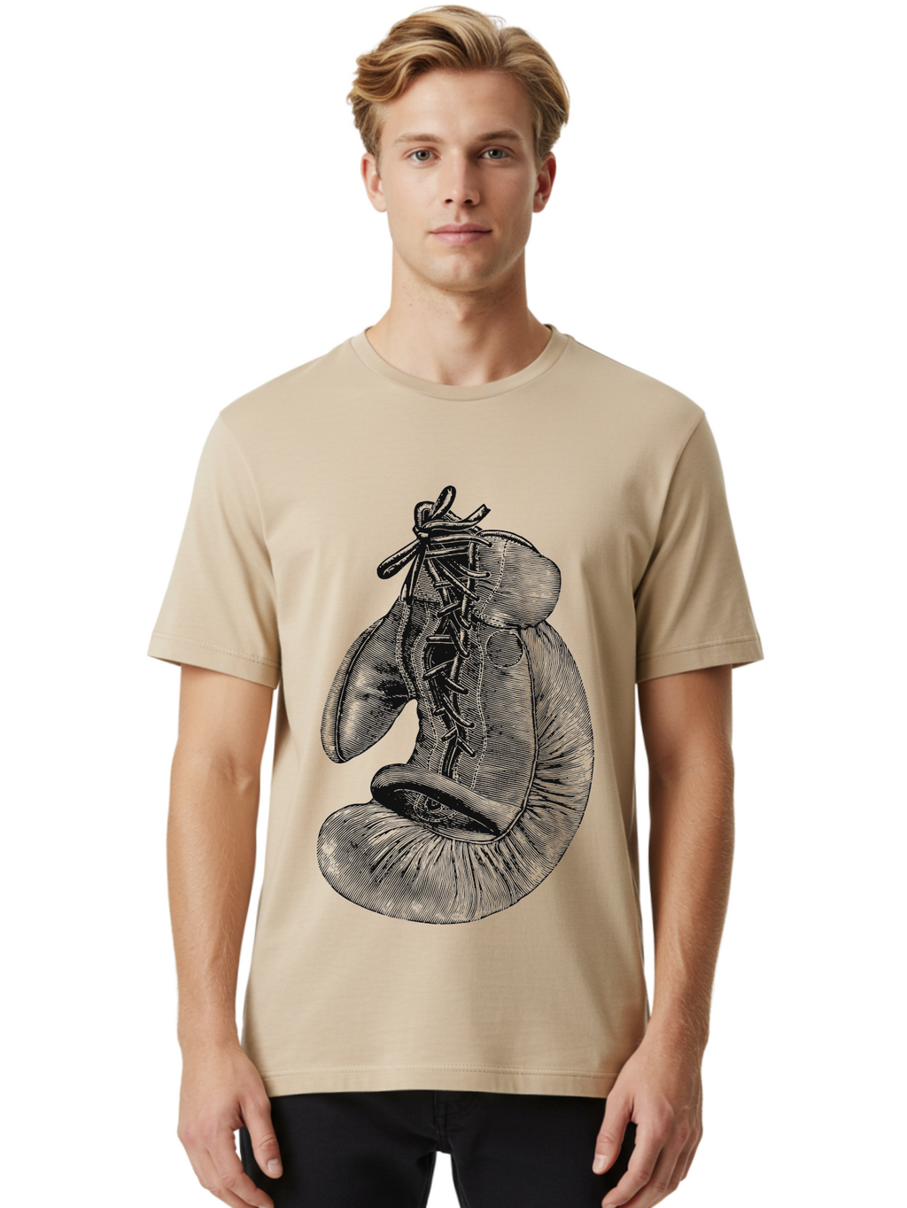 One Glove, One Legacy Men'S Graphic Tee, 100% Cotton, Comfortable Casual Summer Wear, Machine Washable, Boxing Gloves, Combat Sports, Martial Arts, Fighting Gear, Boxing Equipment, Training Gloves, Lace-Up Gloves Aae567