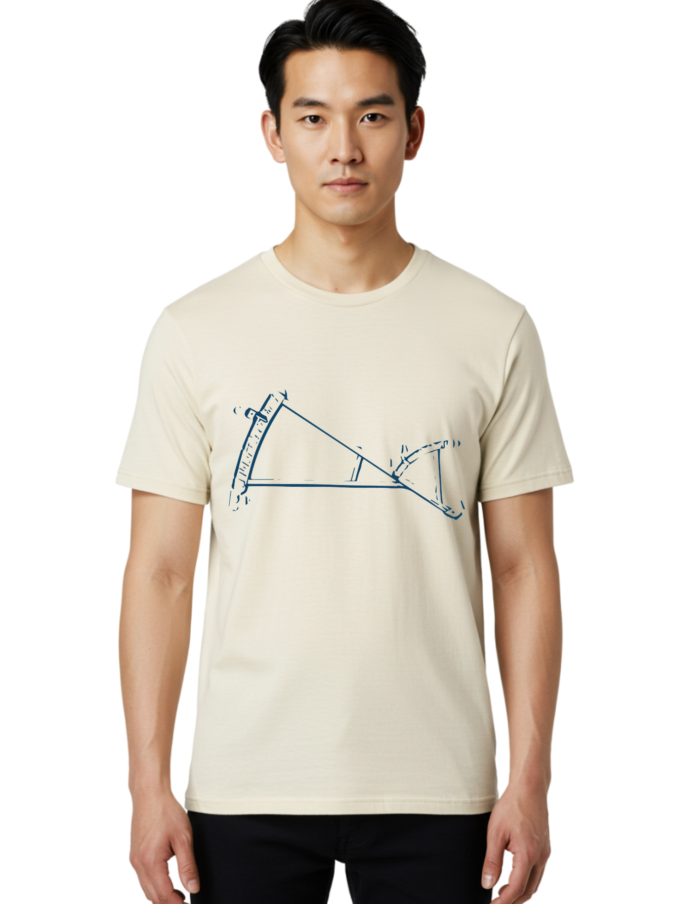 Precision Ruler Men'S Graphic Tee, 100% Cotton, Comfortable Casual Summer Wear, Machine Washable, Protractor, Measuring Angles, Geometry Tool, Precision Instrument, Navigation Aid, Mathematical Device, Angle Measurement Aae587