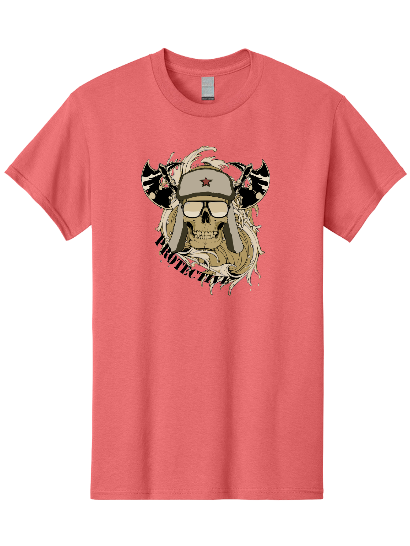 Proactive War Skull Men'S Graphic Tee, 100% Cotton, Comfortable Casual Summer Wear, Machine Washable, Skull Wearing Sunglasses, Futuristic Illustration, Fantasy Art, Edgy Design, Skull Art, Grunge Style, Punk Rock Aesthetic, Rebellious Vibe Aae588