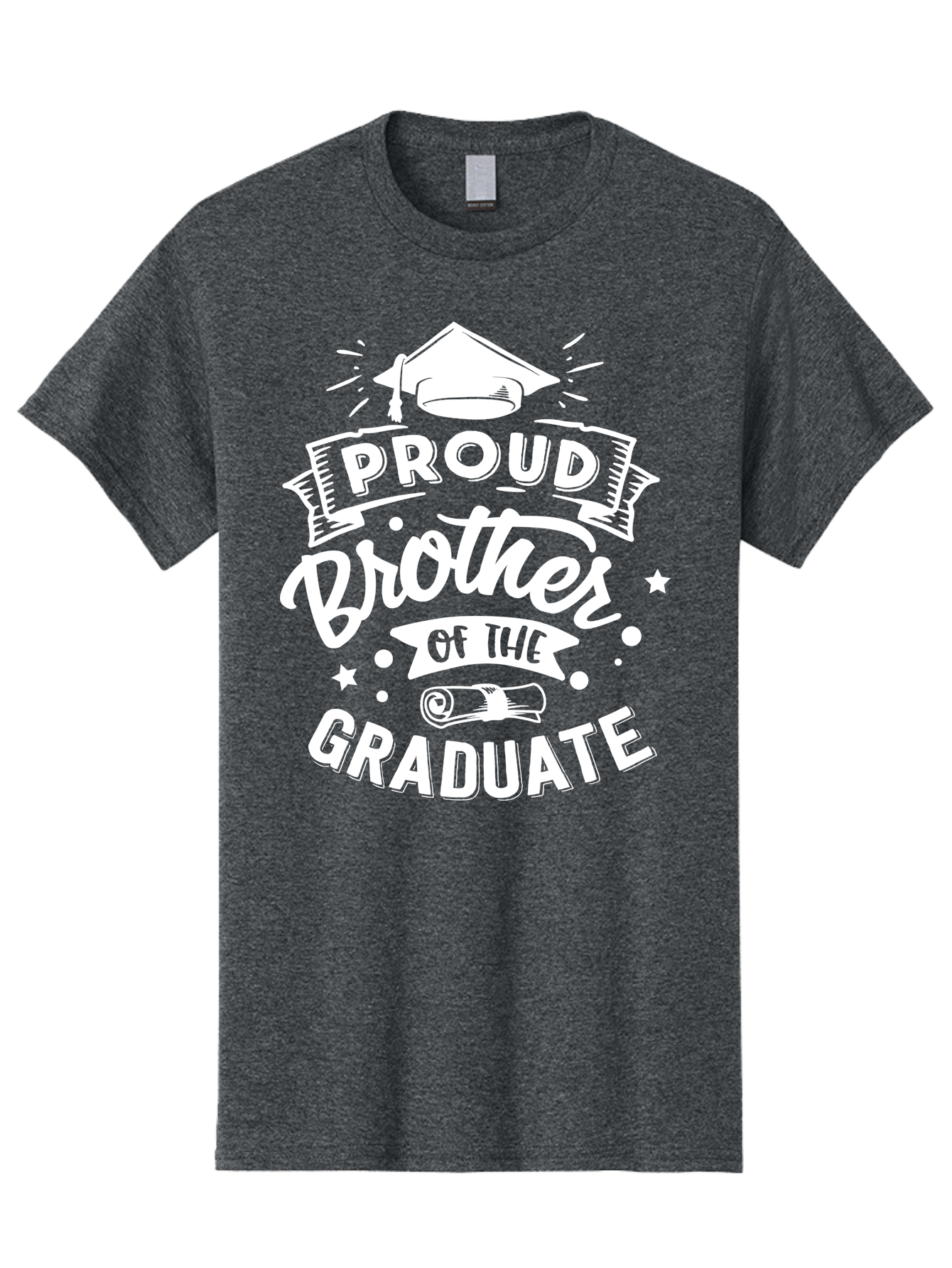 Proud Brother Of The Graduate - White Men'S Graphic Tee, 100% Cotton, Comfortable Casual Summer Wear, Machine Washable, Proud Brother, Graduate Design, Graduation Gift, Sibling Pride, Graduation Celebration, Family Achievement Aae591