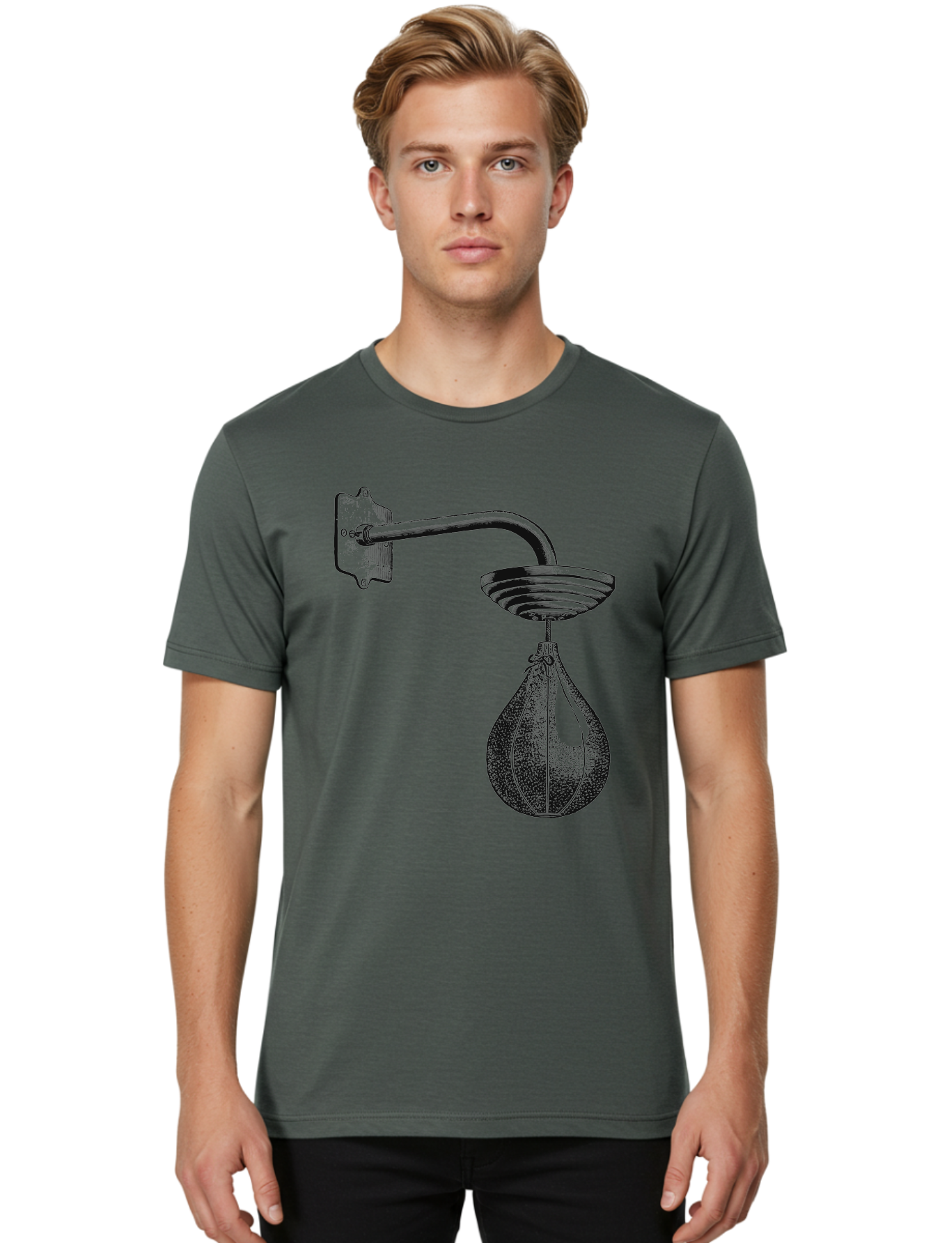 Punch Drills Men'S Graphic Tee, 100% Cotton, Comfortable Casual Summer Wear, Machine Washable, Punching Bag, Boxing Equipment, Punch Bag, Fitness Gear, Boxing Training, Workout Equipment, Punching Bag Illustration, Boxing Punching Bag Aae598