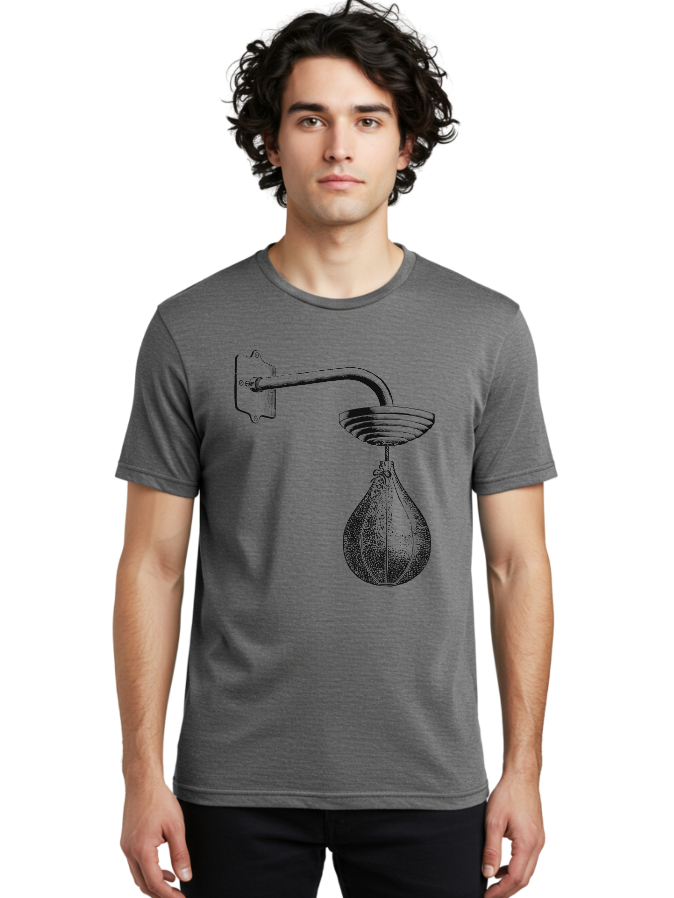 Punch Drills Men'S Graphic Tee, 100% Cotton, Comfortable Casual Summer Wear, Machine Washable, Punching Bag, Boxing Equipment, Punch Bag, Fitness Gear, Boxing Training, Workout Equipment, Punching Bag Illustration, Boxing Punching Bag Aae598