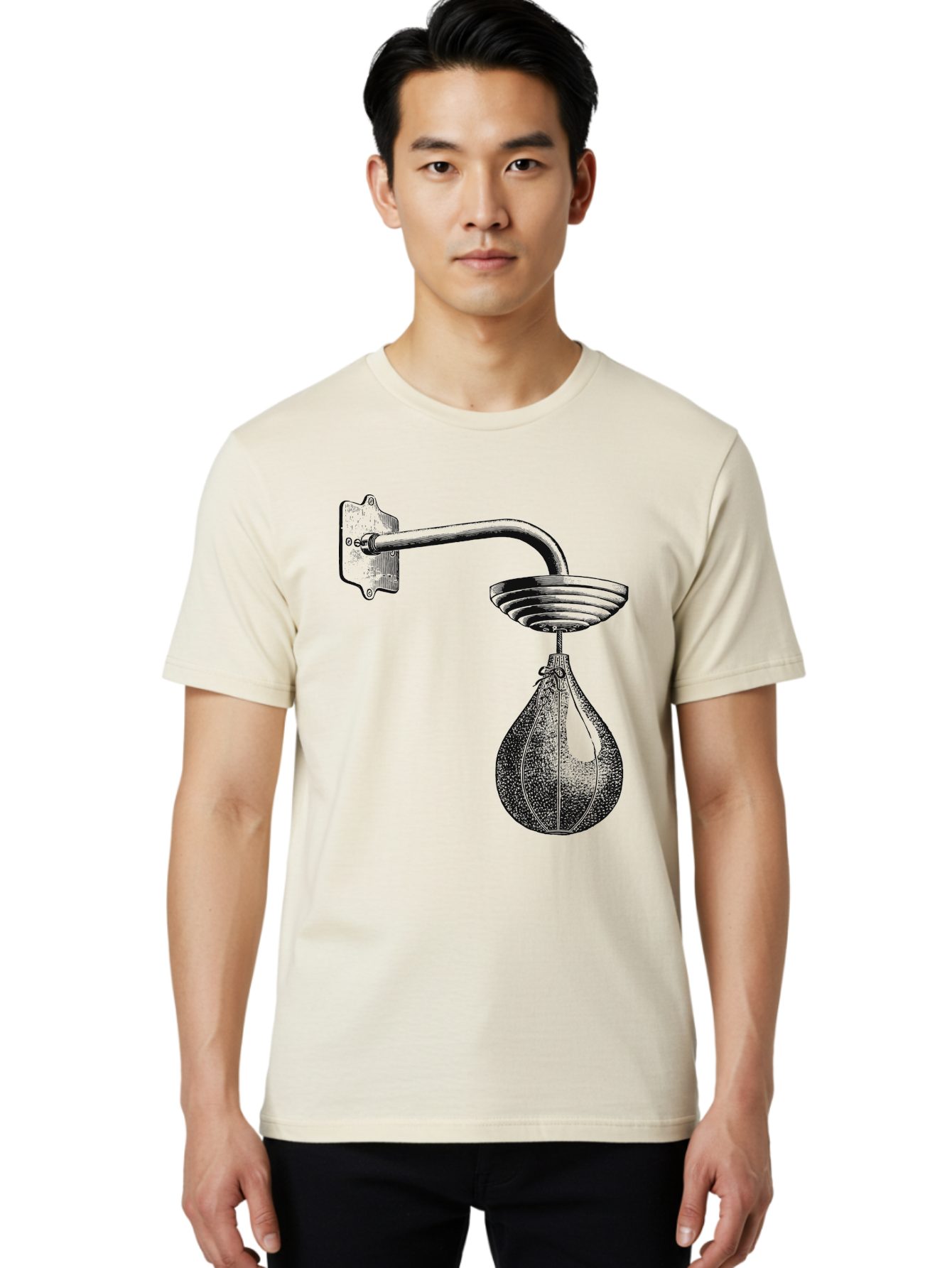 Punch Drills Men'S Graphic Tee, 100% Cotton, Comfortable Casual Summer Wear, Machine Washable, Punching Bag, Boxing Equipment, Punch Bag, Fitness Gear, Boxing Training, Workout Equipment, Punching Bag Illustration, Boxing Punching Bag Aae598