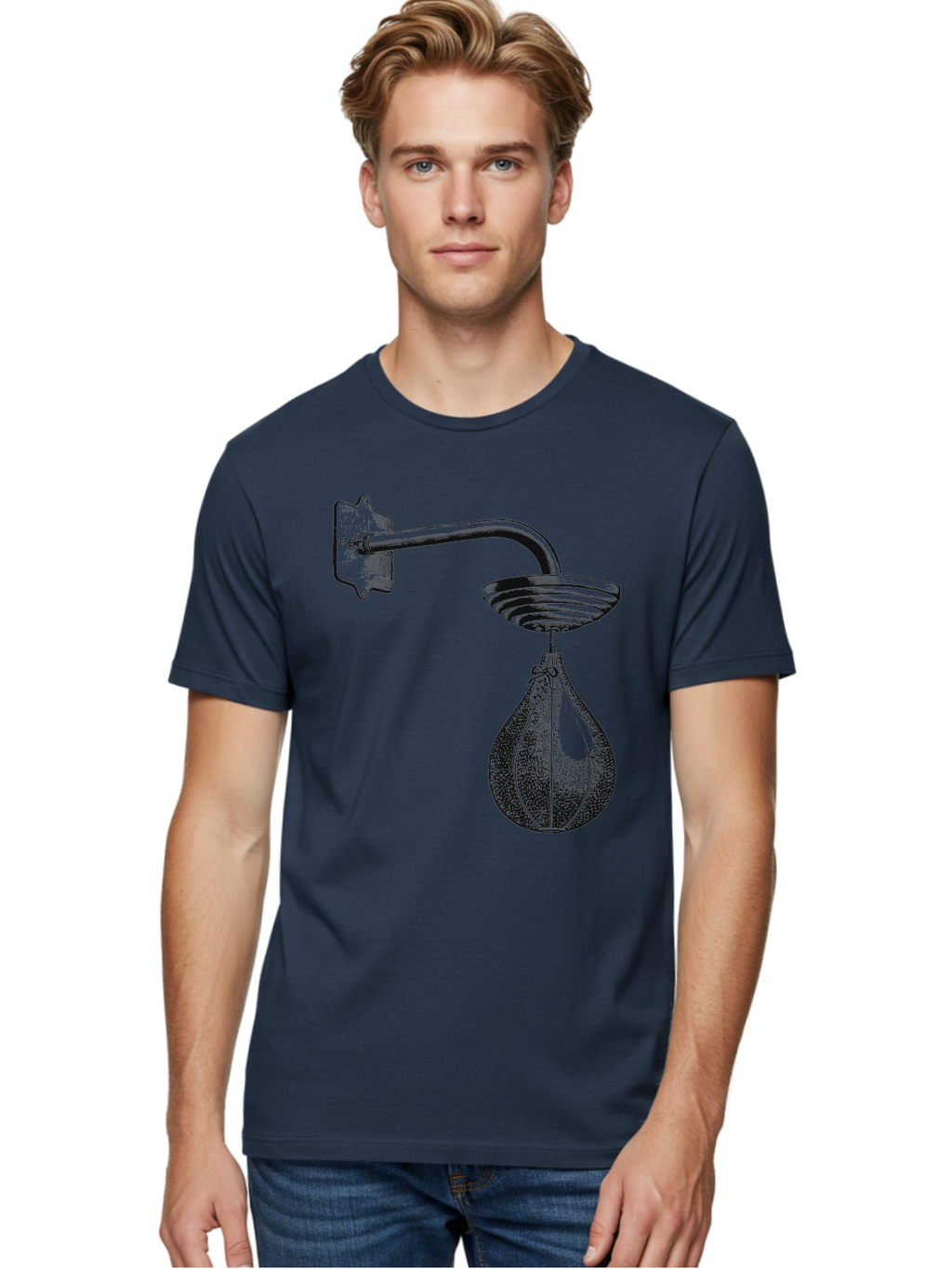 Punch Drills Men'S Graphic Tee, 100% Cotton, Comfortable Casual Summer Wear, Machine Washable, Punching Bag, Boxing Equipment, Punch Bag, Fitness Gear, Boxing Training, Workout Equipment, Punching Bag Illustration, Boxing Punching Bag Aae598