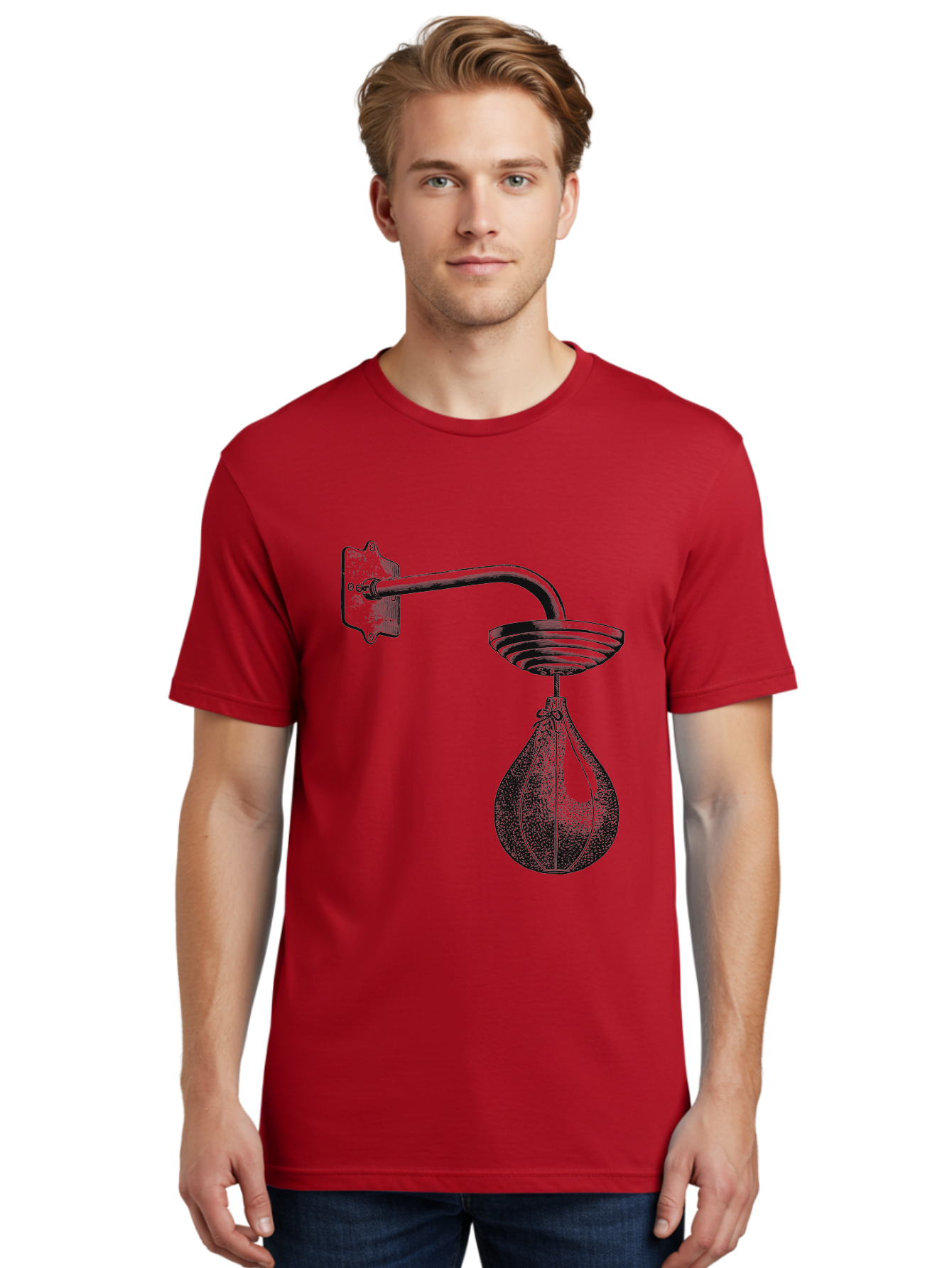 Punch Drills Men'S Graphic Tee, 100% Cotton, Comfortable Casual Summer Wear, Machine Washable, Punching Bag, Boxing Equipment, Punch Bag, Fitness Gear, Boxing Training, Workout Equipment, Punching Bag Illustration, Boxing Punching Bag Aae598
