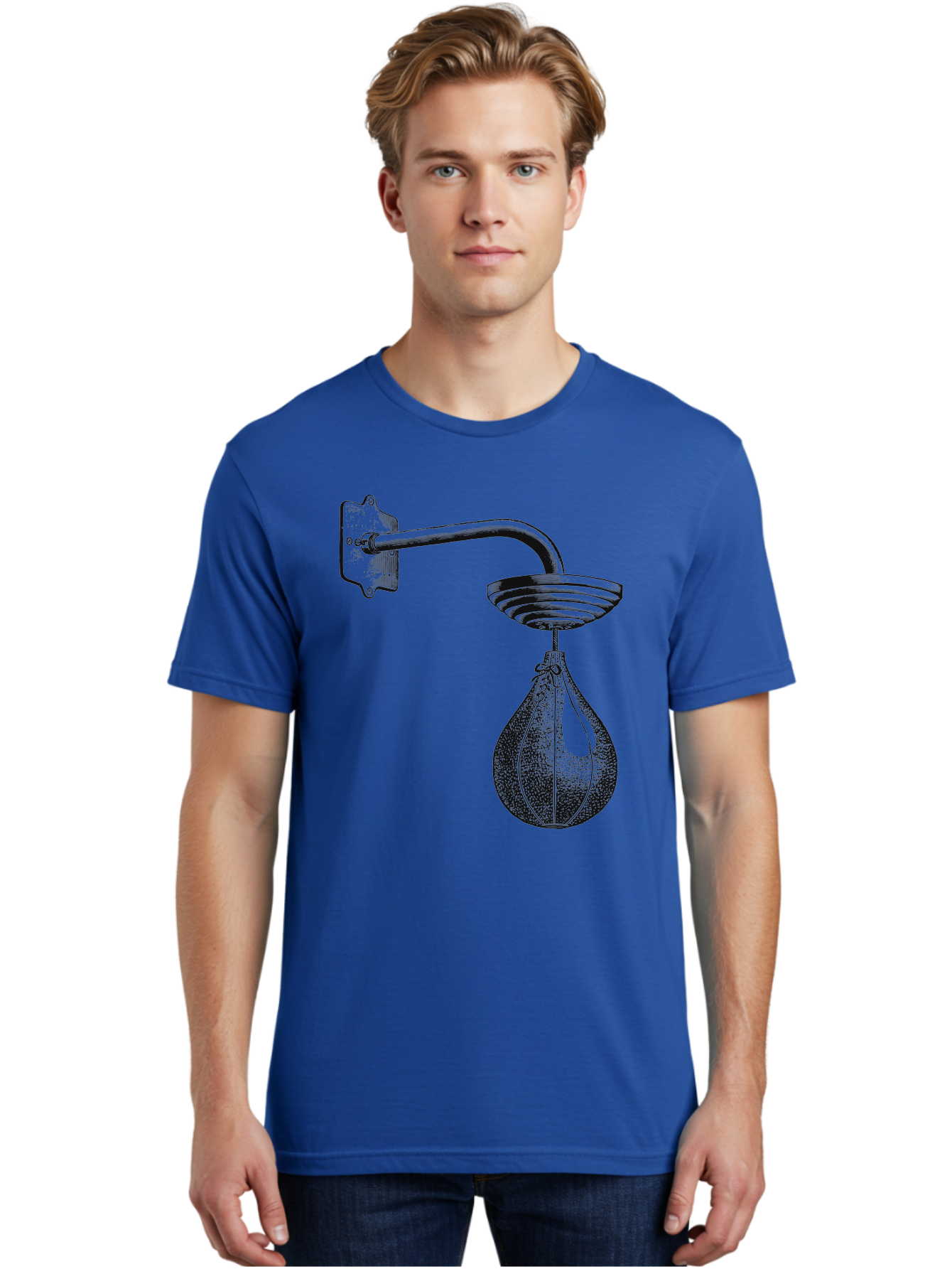 Punch Drills Men'S Graphic Tee, 100% Cotton, Comfortable Casual Summer Wear, Machine Washable, Punching Bag, Boxing Equipment, Punch Bag, Fitness Gear, Boxing Training, Workout Equipment, Punching Bag Illustration, Boxing Punching Bag Aae598