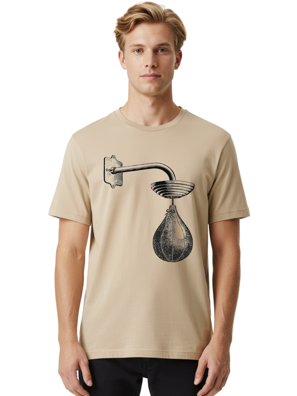 Punch Drills Men'S Graphic Tee, 100% Cotton, Comfortable Casual Summer Wear, Machine Washable, Punching Bag, Boxing Equipment, Punch Bag, Fitness Gear, Boxing Training, Workout Equipment, Punching Bag Illustration, Boxing Punching Bag Aae598