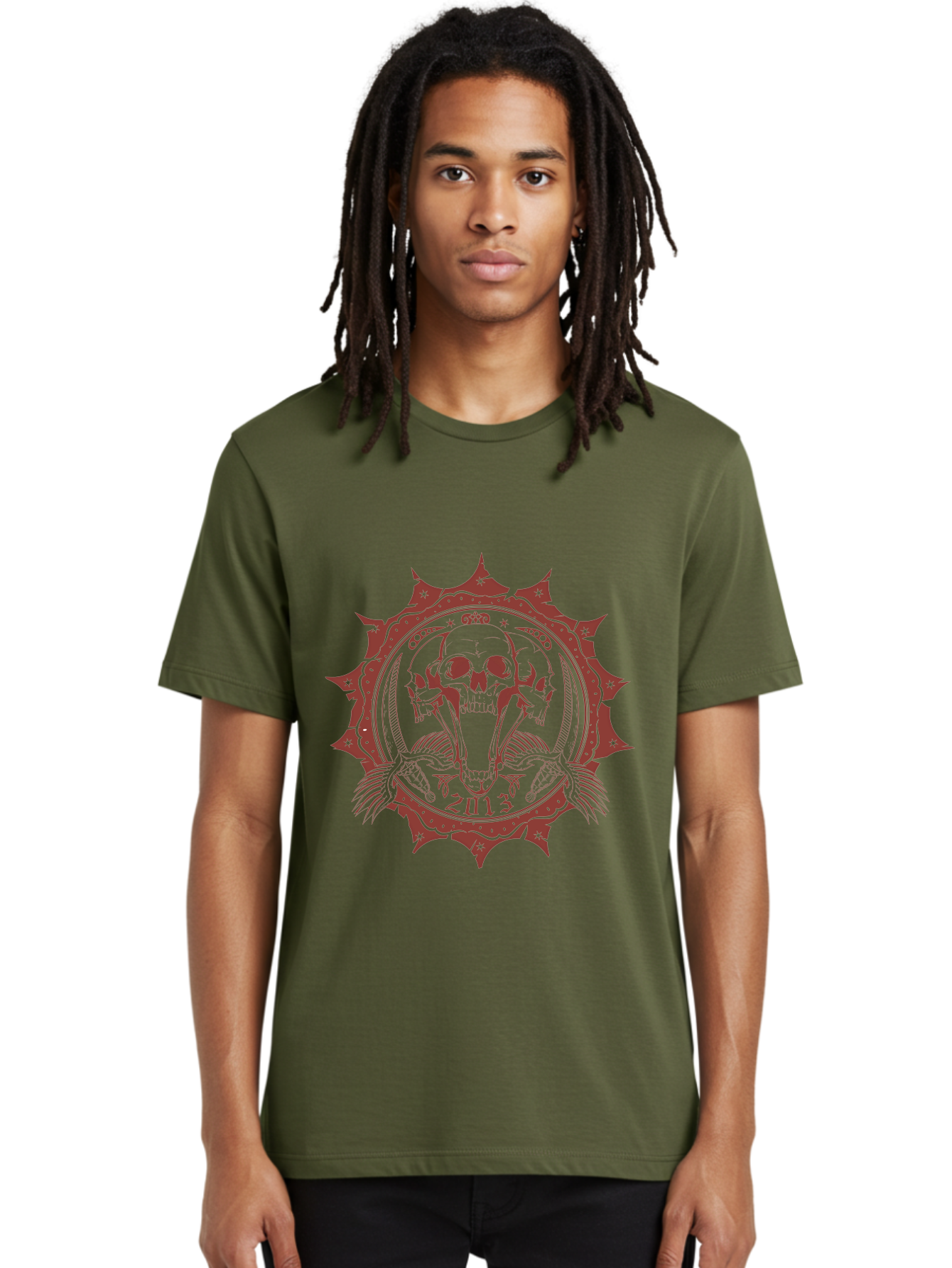 Ragecore Reaper 2013 Men'S Graphic Tee, 100% Cotton, Comfortable Casual Summer Wear, Machine Washable, Snake Coiled Around Skull, Gothic Illustration, Mysterious Symbol, Intricate Design, Snake Wrapped Around Skull, Unique Artwork, Aae603