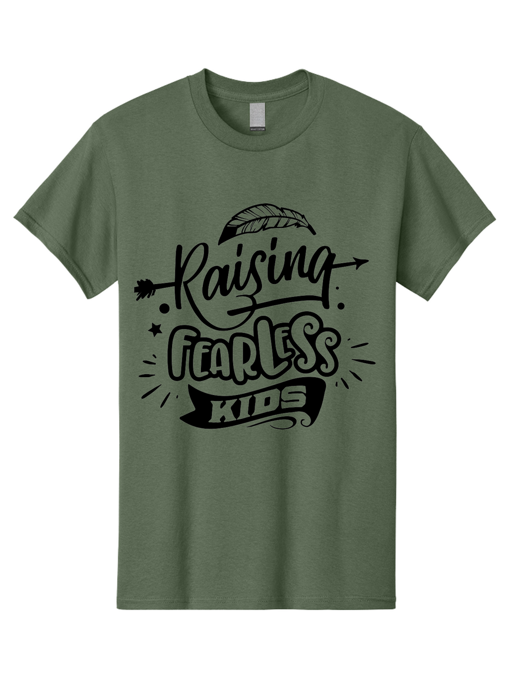 Raising Fearless Kids Men'S Graphic Tee, 100% Cotton, Comfortable Casual Summer Wear, Machine Washable, Raising Fearless Kids, Motivational Quotes, Inspirational Phrases, Parenting Tips, Confidence Boosters, Positive Affirmations, Aae608