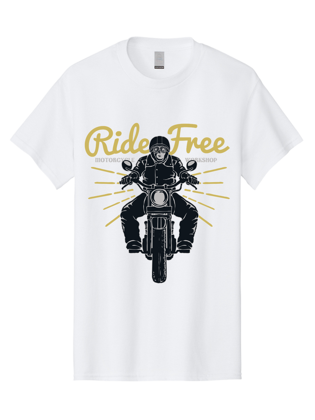 Ride Free Men'S Graphic Tee, 100% Cotton, Comfortable Casual Summer Wear, Machine Washable, Motorcycle Rider, Ride Free, Biker Culture, Motorbike Workshop, Freedom, Adventure, Motorcycling Lifestyle, Motorcycle Enthusiasts Aae616