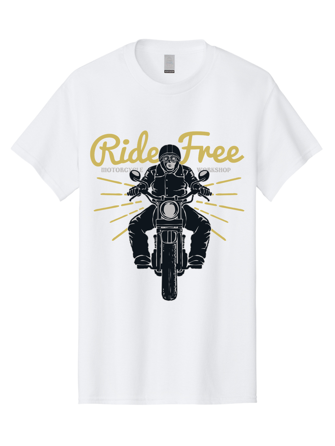 Ride Free Men'S Graphic Tee, 100% Cotton, Comfortable Casual Summer Wear, Machine Washable, Motorcycle Rider, Ride Free, Biker Culture, Motorbike Workshop, Freedom, Adventure, Motorcycling Lifestyle, Motorcycle Enthusiasts Aae616