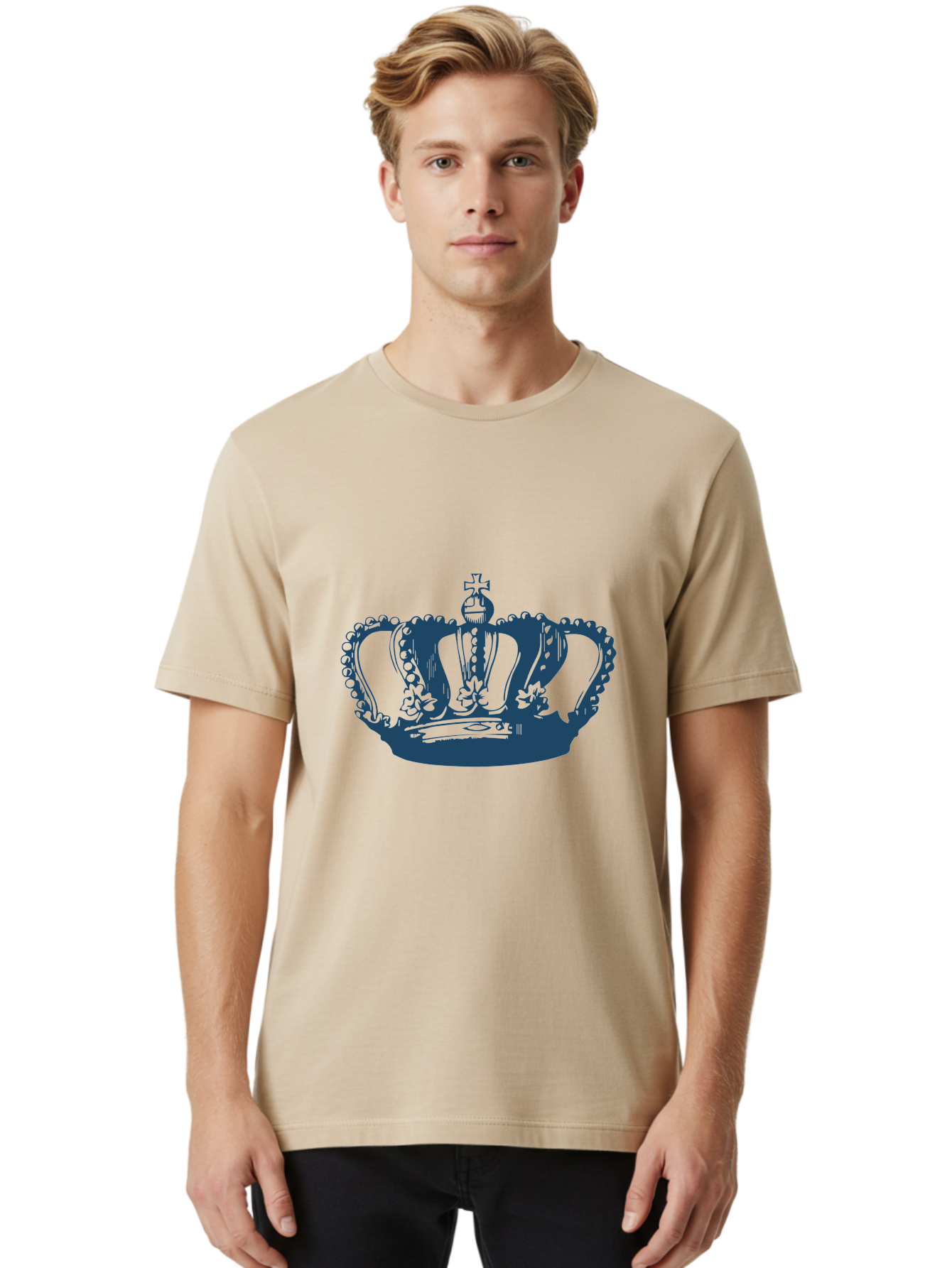 Royal Reign Crown Men'S Graphic Tee, 100% Cotton, Comfortable Casual Summer Wear, Machine Washable, Royal Crown, Luxury Symbol, Monarch Emblem, Aristocratic Headpiece, Regal Adornment, Majestic Tiara, Crown Jewels, Symbolic Regalia Aae621