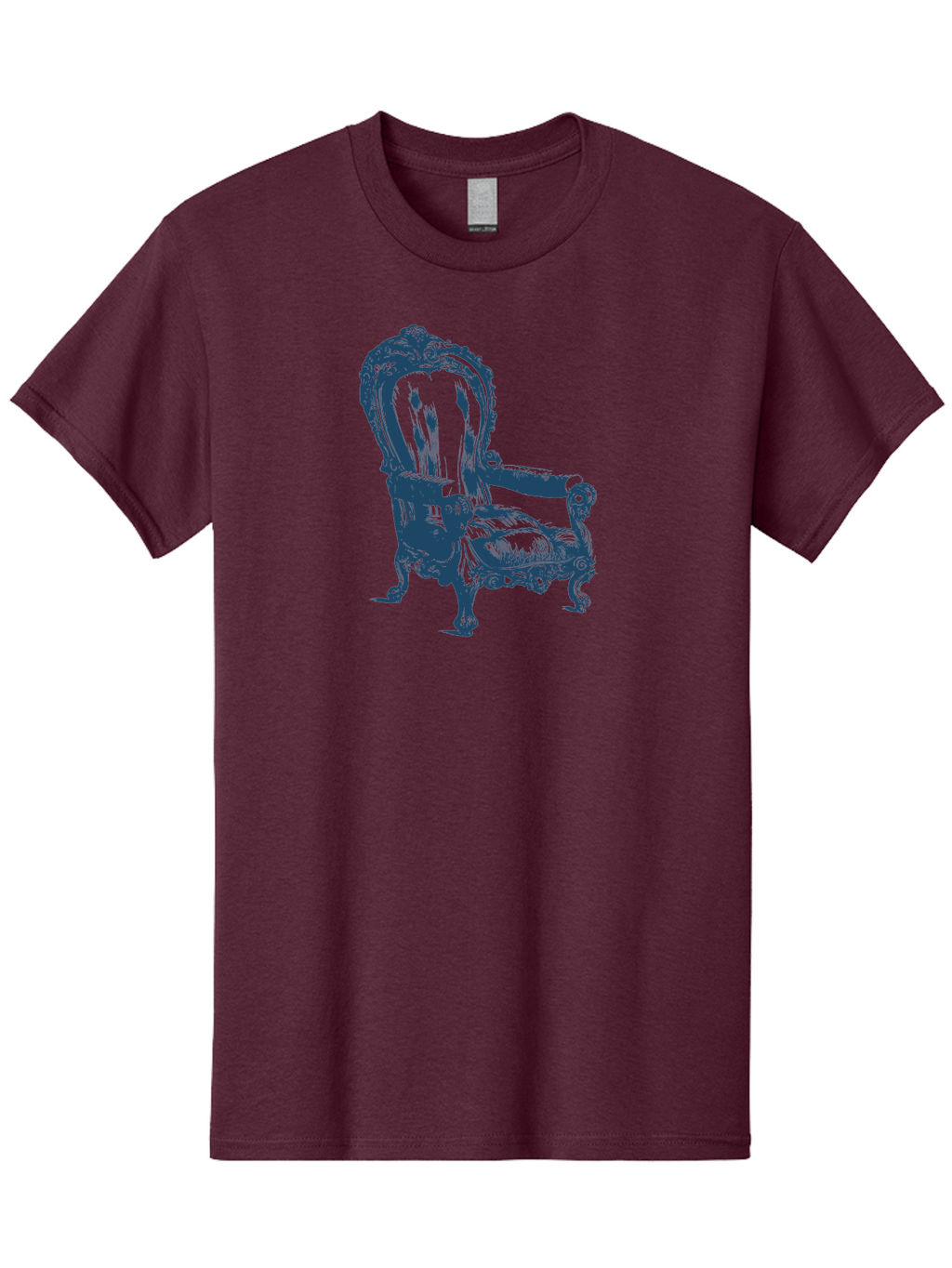 Royal Scroll Armchair Men'S Graphic Tee, 100% Cotton, Comfortable Casual Summer Wear, Machine Washable, Luxury Chair, Ornate Design, Vintage Furniture, Armchair, Carved Details, Royal Seating, Ornamental Decor, Intricate Carvings, Aae622