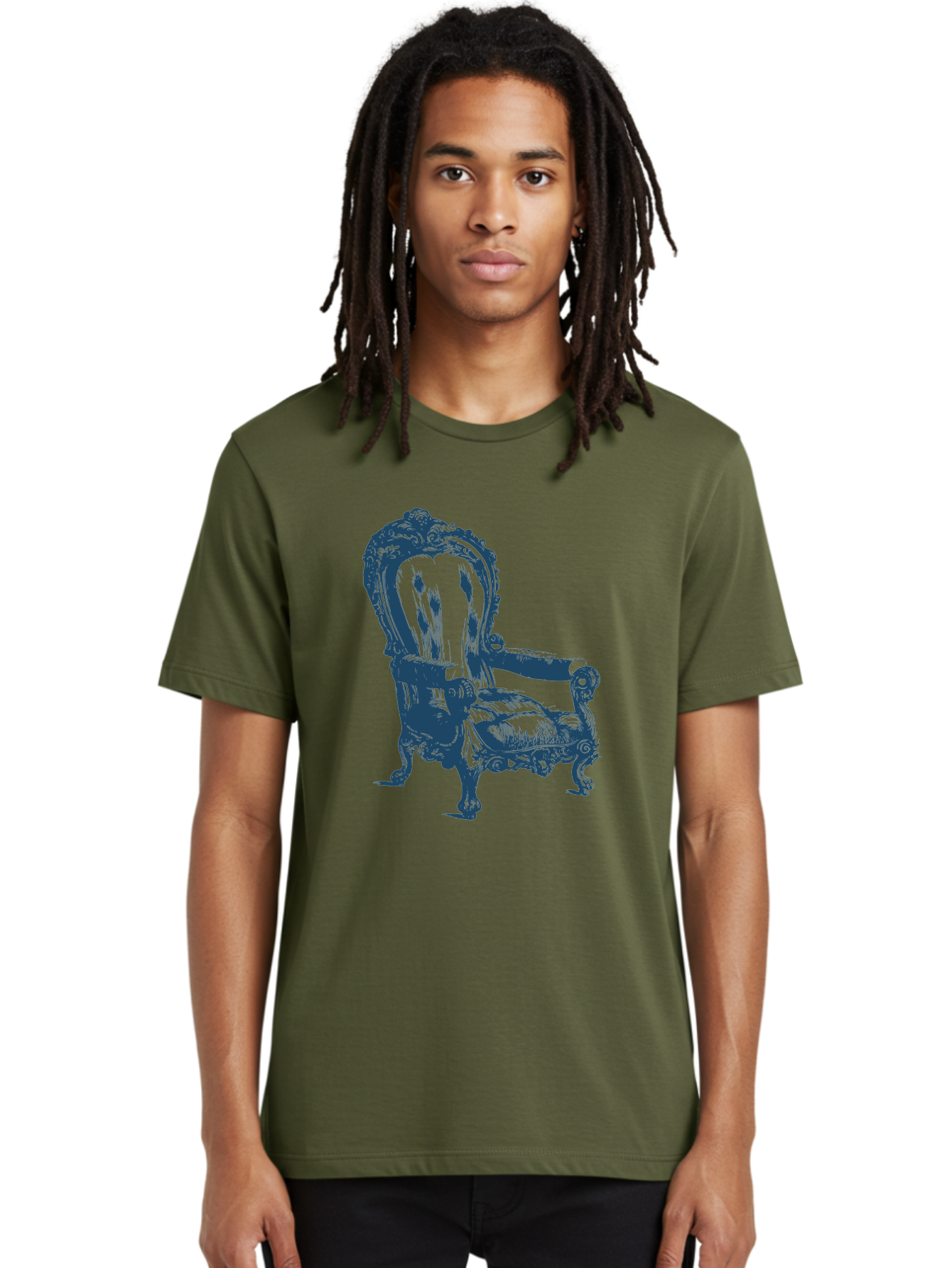Royal Scroll Armchair Men'S Graphic Tee, 100% Cotton, Comfortable Casual Summer Wear, Machine Washable, Luxury Chair, Ornate Design, Vintage Furniture, Armchair, Carved Details, Royal Seating, Ornamental Decor, Intricate Carvings, Aae622