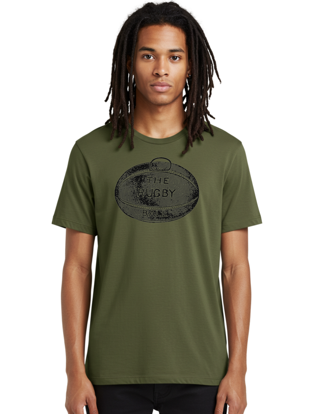 The Rugby Ball Men'S Graphic Tee, 100% Cotton, Comfortable Casual Summer Wear, Machine Washable, Rugby Ball, Sport Equipment, Oval Shape, Vintage Illustration, Sports Graphics, Rugby Team, Contact Sports, Sports Ball, Sports Illustration Aae623