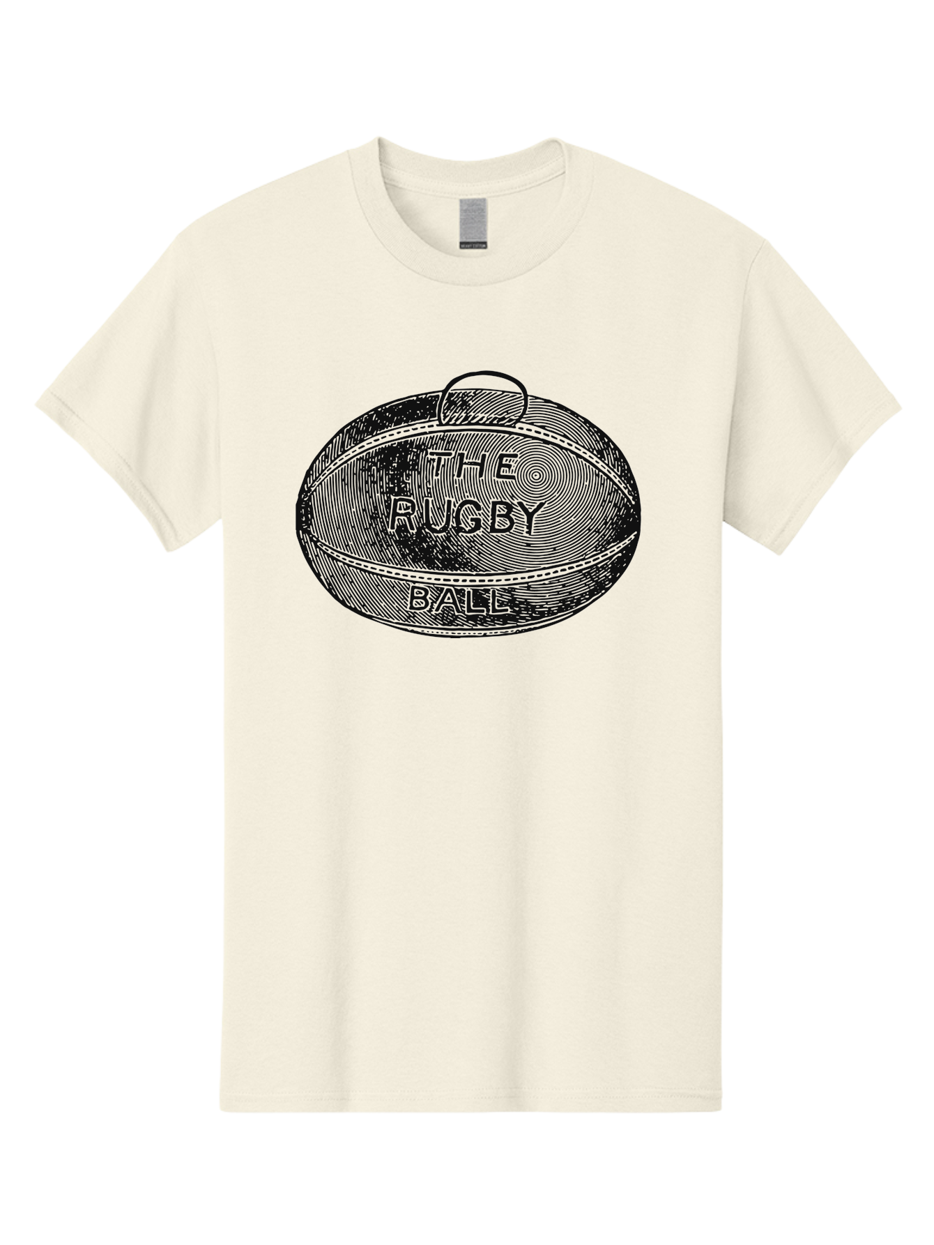 The Rugby Ball Men'S Graphic Tee, 100% Cotton, Comfortable Casual Summer Wear, Machine Washable, Rugby Ball, Sport Equipment, Oval Shape, Vintage Illustration, Sports Graphics, Rugby Team, Contact Sports, Sports Ball, Sports Illustration Aae623