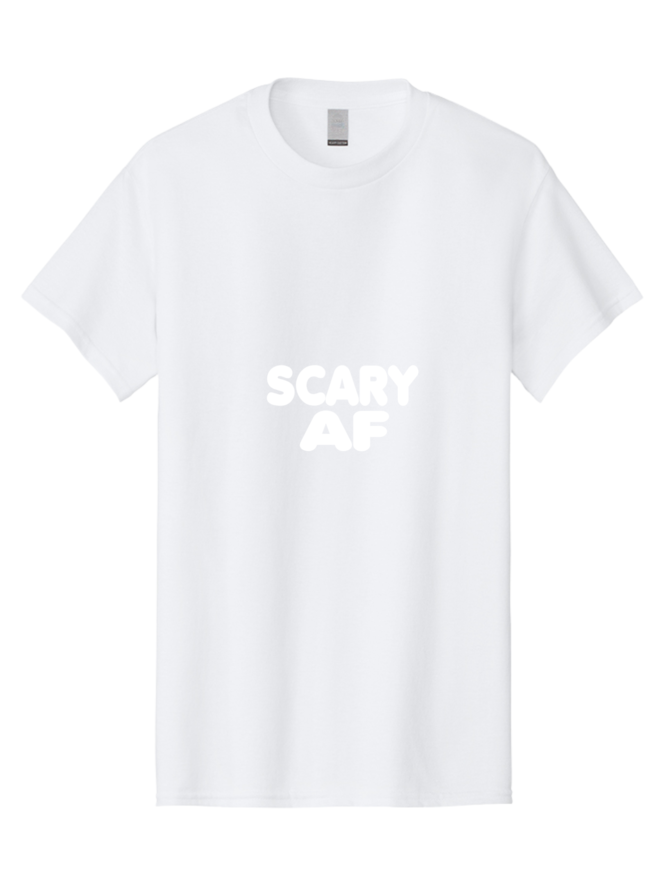 Scary Af Men'S Graphic Tee, 100% Cotton, Comfortable Casual Summer Wear, Machine Washable, Scary Memes, Humorous Content, Spooky Humor, Bold Text, White Font, Funny Phrases, Internet Slang Aae630