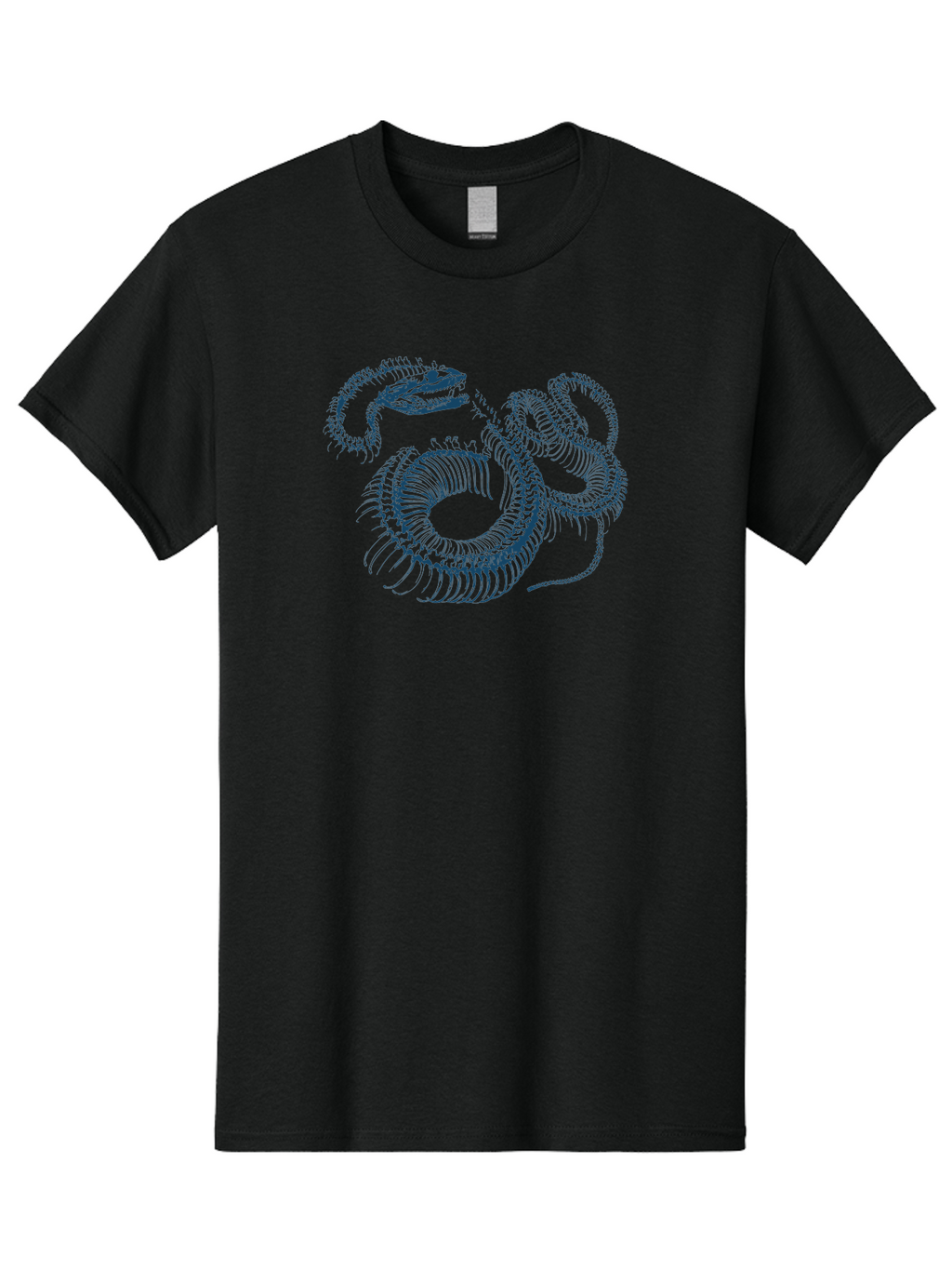 Sea-Monster Men'S Graphic Tee, 100% Cotton, Comfortable Casual Summer Wear, Machine Washable, Snake Illustration, Coiled Serpent, Detailed Drawing, Navy Blue Lines, Abstract Art, Snake Species, Reptile Design, Artistic Representation, Aae632