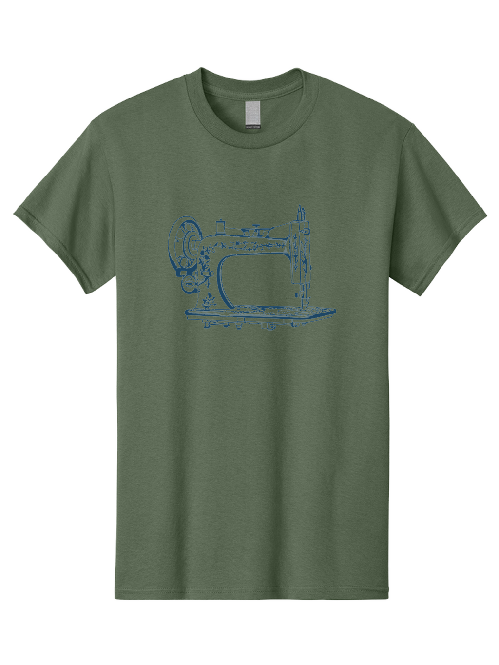 Sewing-Machine Men'S Graphic Tee, 100% Cotton, Comfortable Casual Summer Wear, Machine Washable, Vintage Sewing Machine, Floral Patterns, Antique Machinery, Crafting Tools, Textile Art, Classic Design, Sewing Equipment, Ornate Details, Aae633