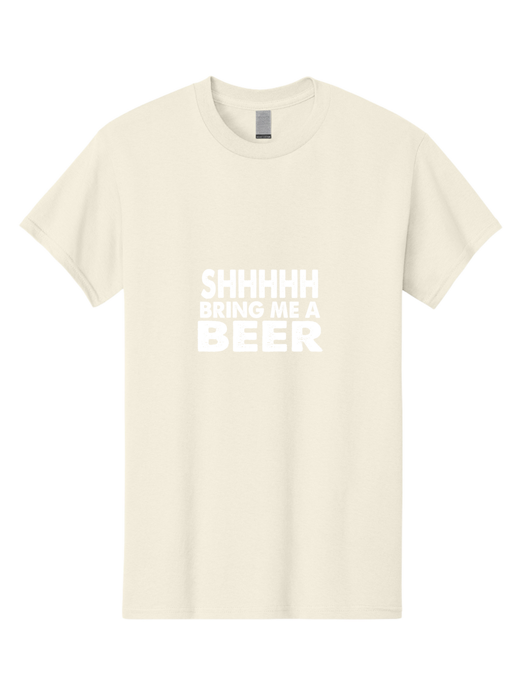 Shhhhh Bring Me A Beer Men'S Graphic Tee, 100% Cotton, Comfortable Casual Summer Wear, Machine Washable, Funny Quote, Beer Lover, Humor, Quiet Please, Beer Request, Fun Design, Modern Typography, Witty Phrase, Bold Text Aae635