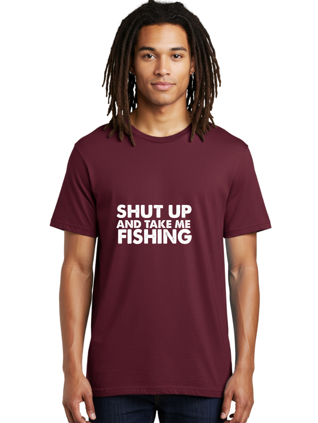 Shut Up And Take Me Fishing Men'S Graphic Tee, 100% Cotton, Comfortable Casual Summer Wear, Machine Washable, Fishing Quote, Funny Fishing, Shut Up And Take Me Fishing, Fishing Humor, Fishing Meme, Fisherman Gift, Lake Life Aae639