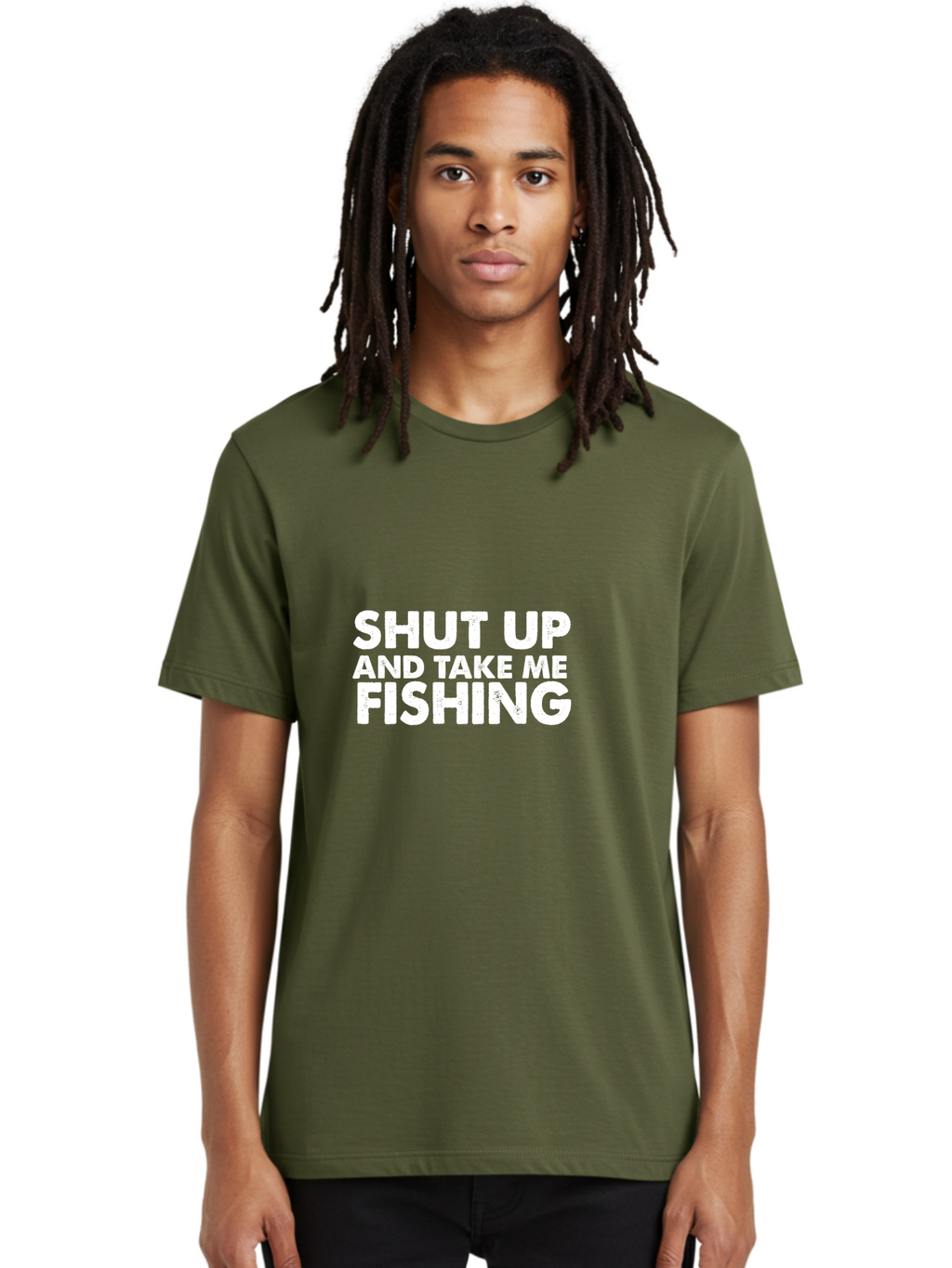 Shut Up And Take Me Fishing Men'S Graphic Tee, 100% Cotton, Comfortable Casual Summer Wear, Machine Washable, Fishing Quote, Funny Fishing, Shut Up And Take Me Fishing, Fishing Humor, Fishing Meme, Fisherman Gift, Lake Life Aae639