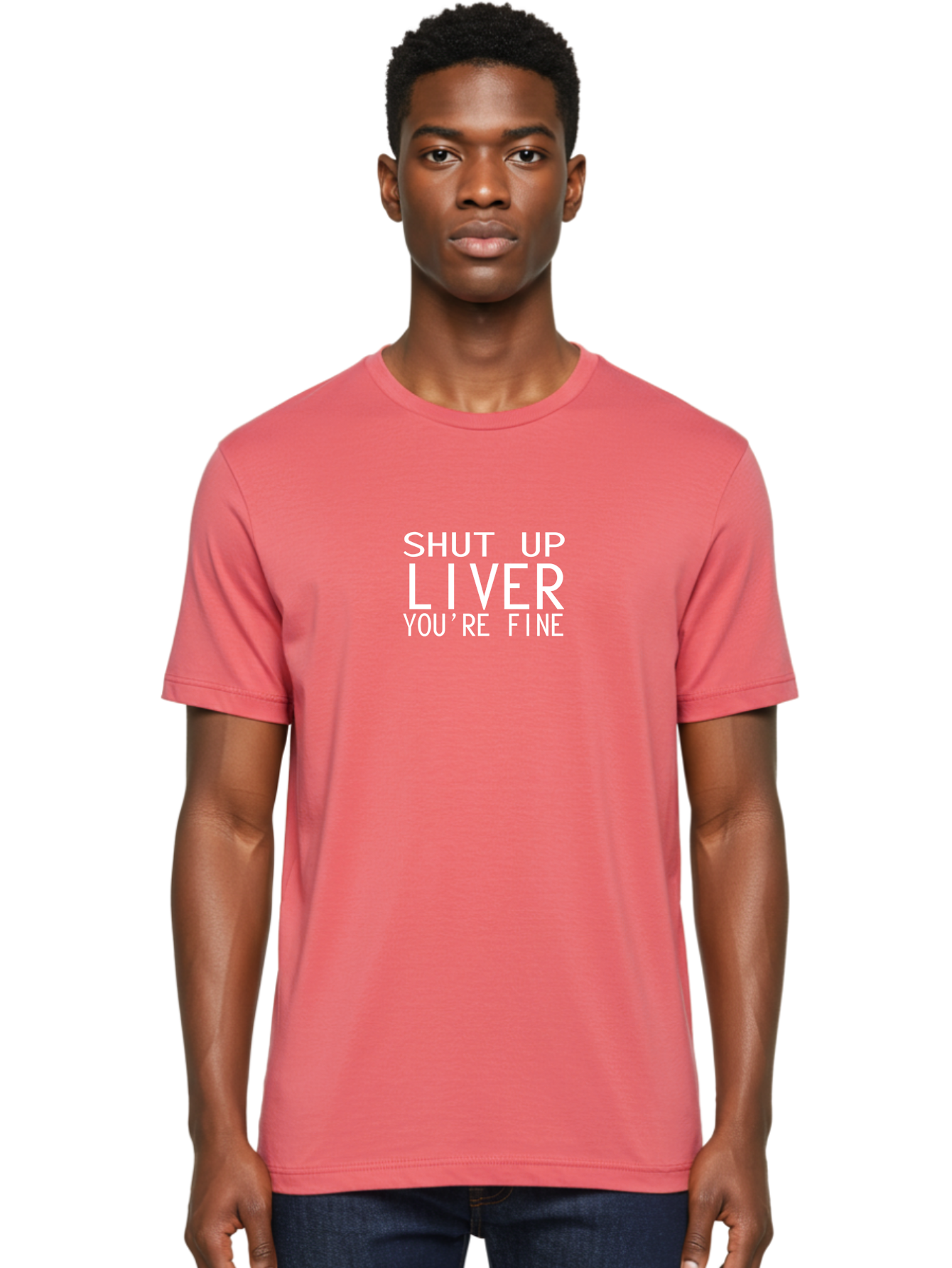 Shut Up Liver Men'S Graphic Tee, 100% Cotton, Comfortable Casual Summer Wear, Machine Washable, Funny Quote, Humoristic Saying, Witty Phrase, Liver Joke, Inspirational Quote, Motivational Words, Typographic Design Aae640