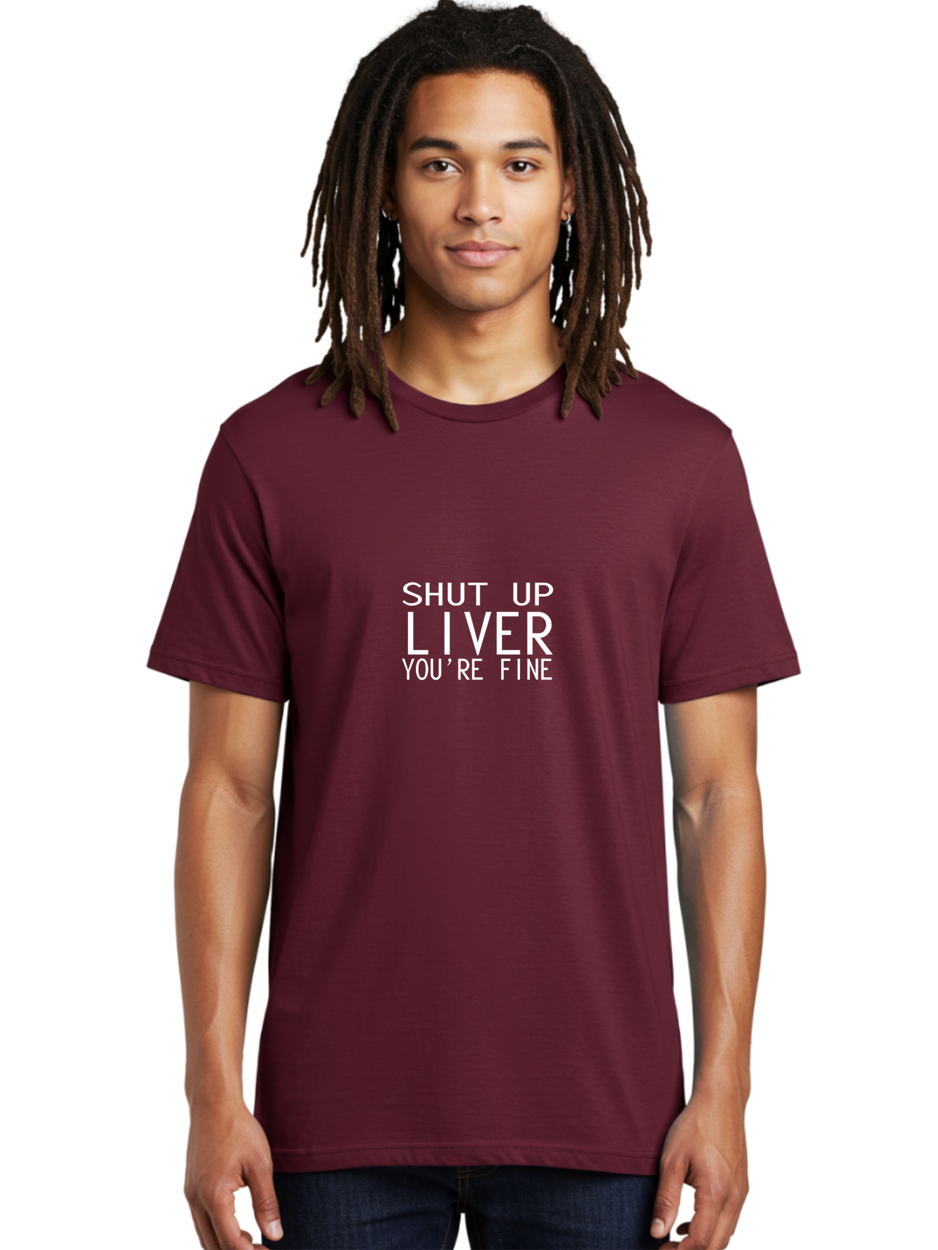Shut Up Liver Men'S Graphic Tee, 100% Cotton, Comfortable Casual Summer Wear, Machine Washable, Funny Quote, Humoristic Saying, Witty Phrase, Liver Joke, Inspirational Quote, Motivational Words, Typographic Design Aae640
