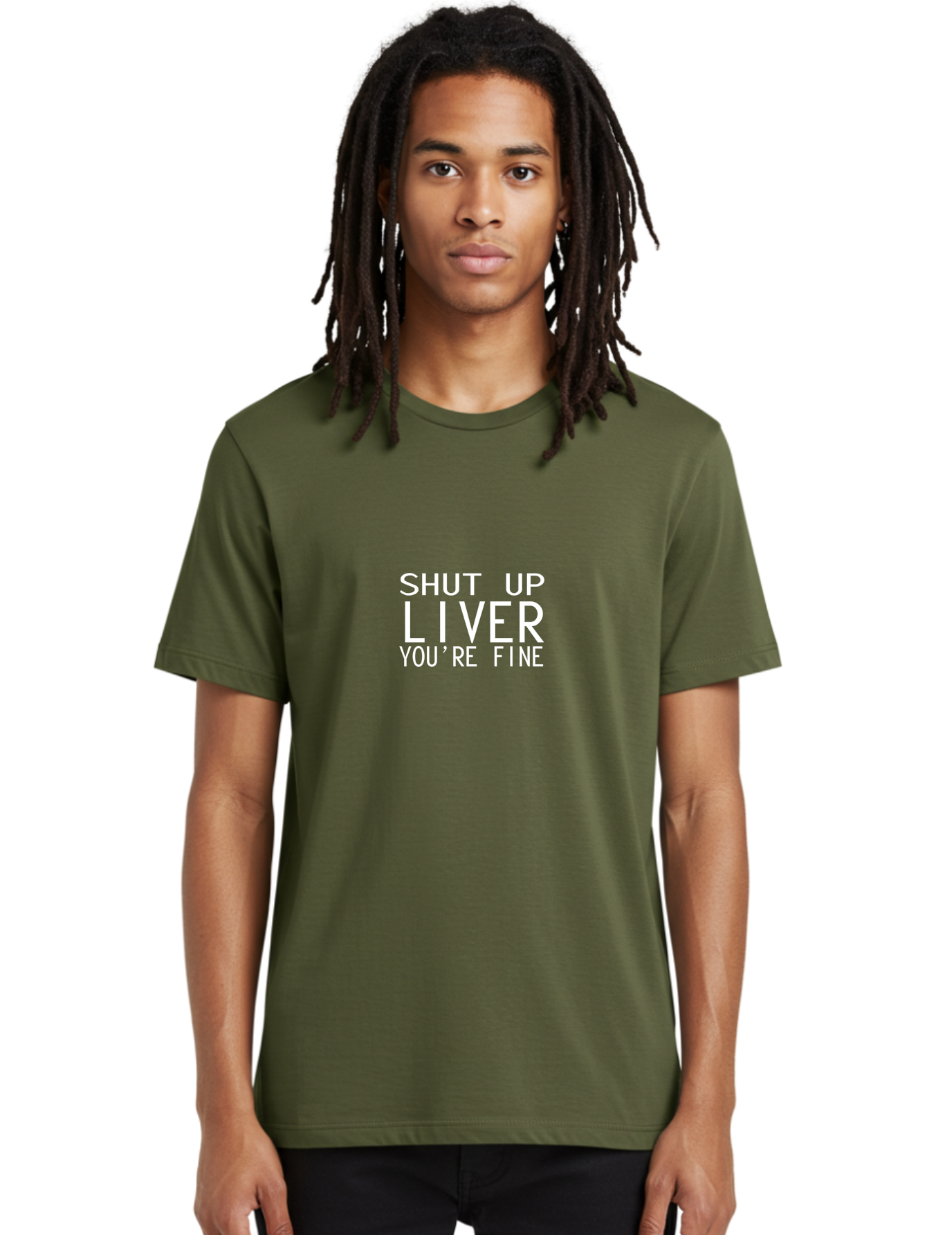 Shut Up Liver Men'S Graphic Tee, 100% Cotton, Comfortable Casual Summer Wear, Machine Washable, Funny Quote, Humoristic Saying, Witty Phrase, Liver Joke, Inspirational Quote, Motivational Words, Typographic Design Aae640