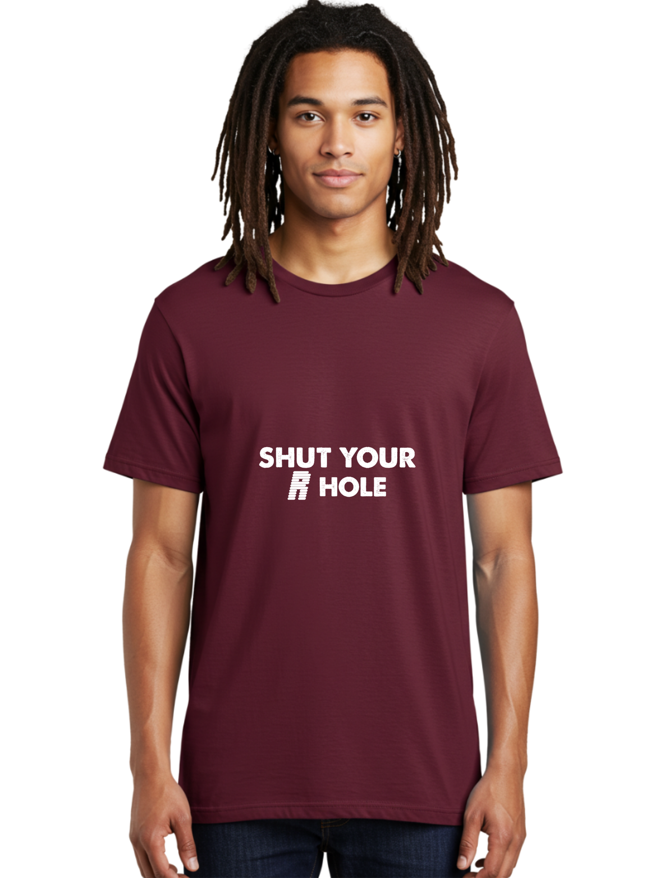 Shut Your R Hole Men'S Graphic Tee, 100% Cotton, Comfortable Casual Summer Wear, Machine Washable, Funny Slogans, Meme Culture, Humorous Phrases, Witty Sayings, Pop Culture References, Quirky Designs Aae641