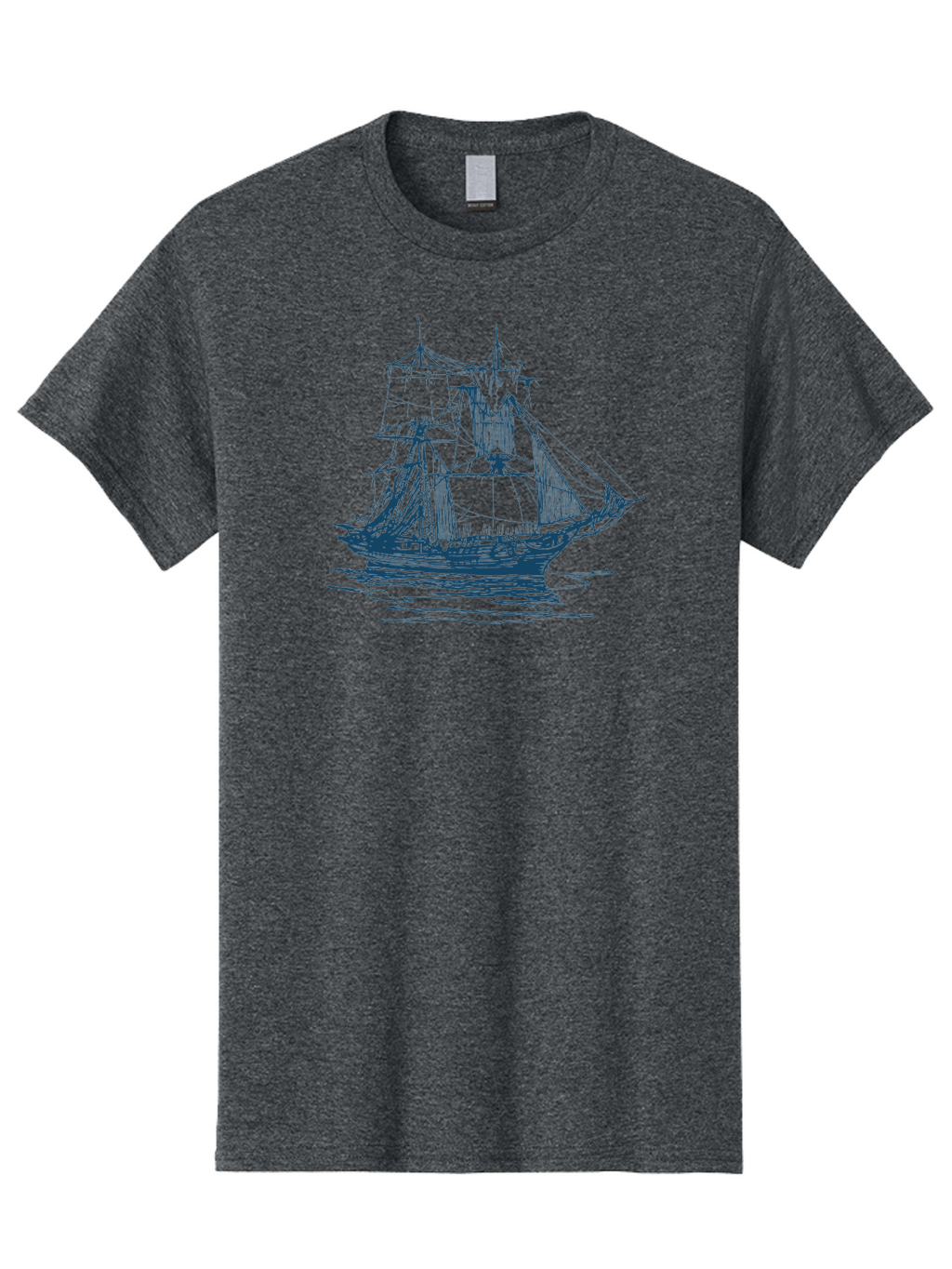 Silent Sails Ship Men'S Graphic Tee, 100% Cotton, Comfortable Casual Summer Wear, Machine Washable, Sailing Ship, Tall Ship, Naval Vessel, Sailing Boat, Ocean Waves, Nautical Theme, Historic Ship, Classic Sailing, Maritime Illustration Aae644