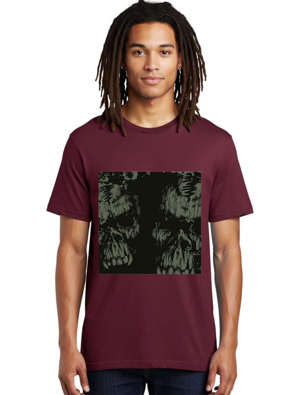Silent Skulls Men'S Graphic Tee, 100% Cotton, Comfortable Casual Summer Wear, Machine Washable, Dark Fantasy, Skull Art, Gothic Style, Black And Grey, Creepy Atmosphere, Horror Theme, Death Symbol, Skull Design Aae645
