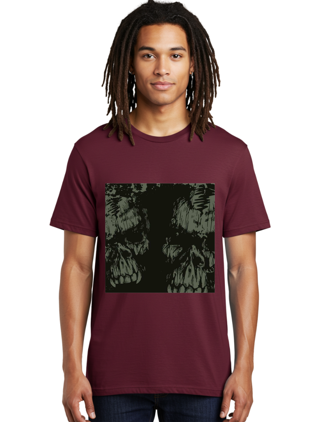 Silent Skulls Men'S Graphic Tee, 100% Cotton, Comfortable Casual Summer Wear, Machine Washable, Dark Fantasy, Skull Art, Gothic Style, Black And Grey, Creepy Atmosphere, Horror Theme, Death Symbol, Skull Design Aae645