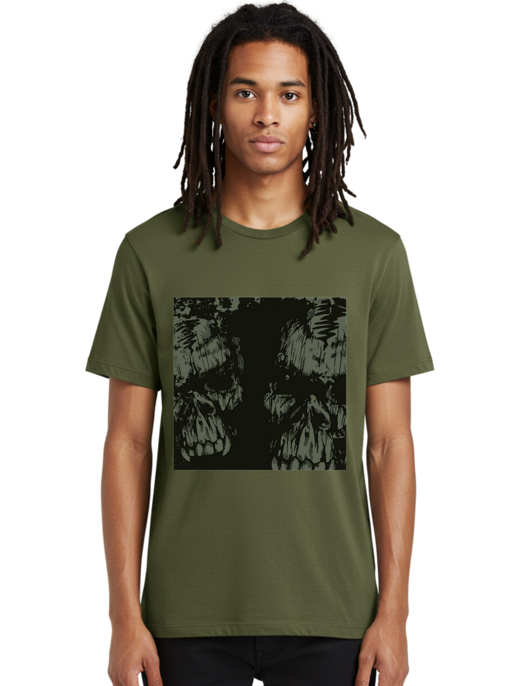 Silent Skulls Men'S Graphic Tee, 100% Cotton, Comfortable Casual Summer Wear, Machine Washable, Dark Fantasy, Skull Art, Gothic Style, Black And Grey, Creepy Atmosphere, Horror Theme, Death Symbol, Skull Design Aae645