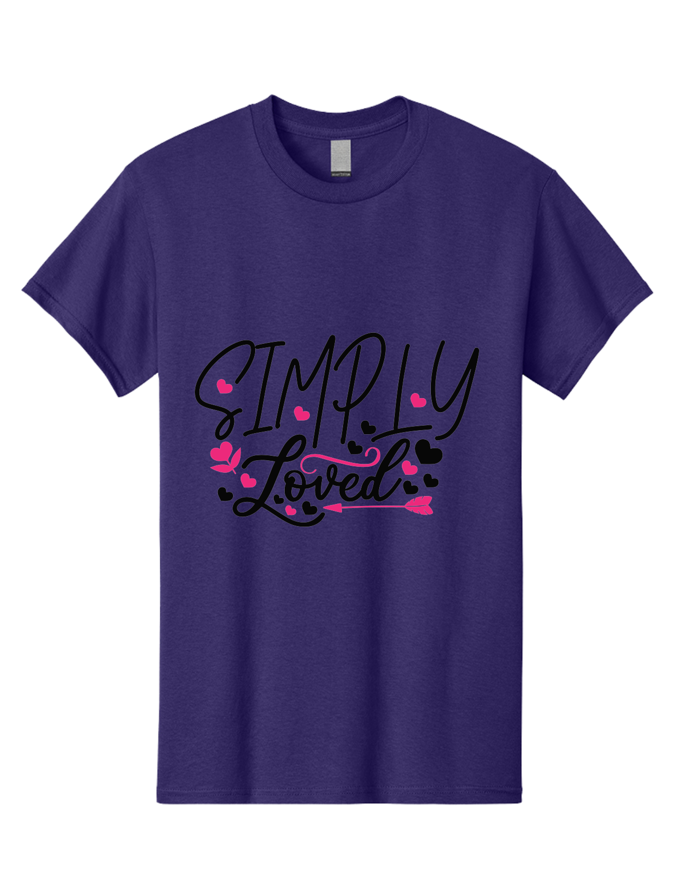 Simply Loved Men'S Graphic Tee, 100% Cotton, Comfortable Casual Summer Wear, Machine Washable, Loved Graphic, Heart Designs, Pink Hearts, Black Script, Inspirational Quote, Love Message, Valentines Day Gift, Positive Affirmation, Aae648