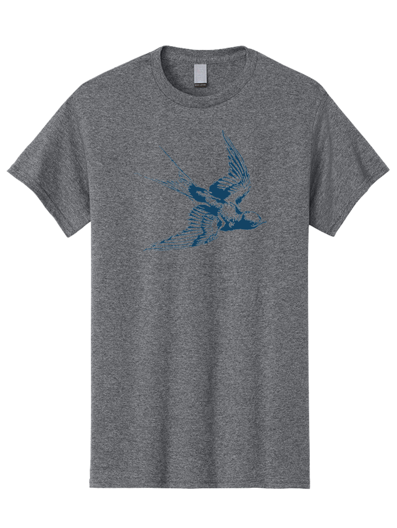 Skybound Sparrow Men'S Graphic Tee, 100% Cotton, Comfortable Casual Summer Wear, Machine Washable, Swallow Bird In Flight, Blue Bird Illustration, Bird In Air, Flying Swallow, Bird Species, Wildlife Art, Avian Illustration Aae651