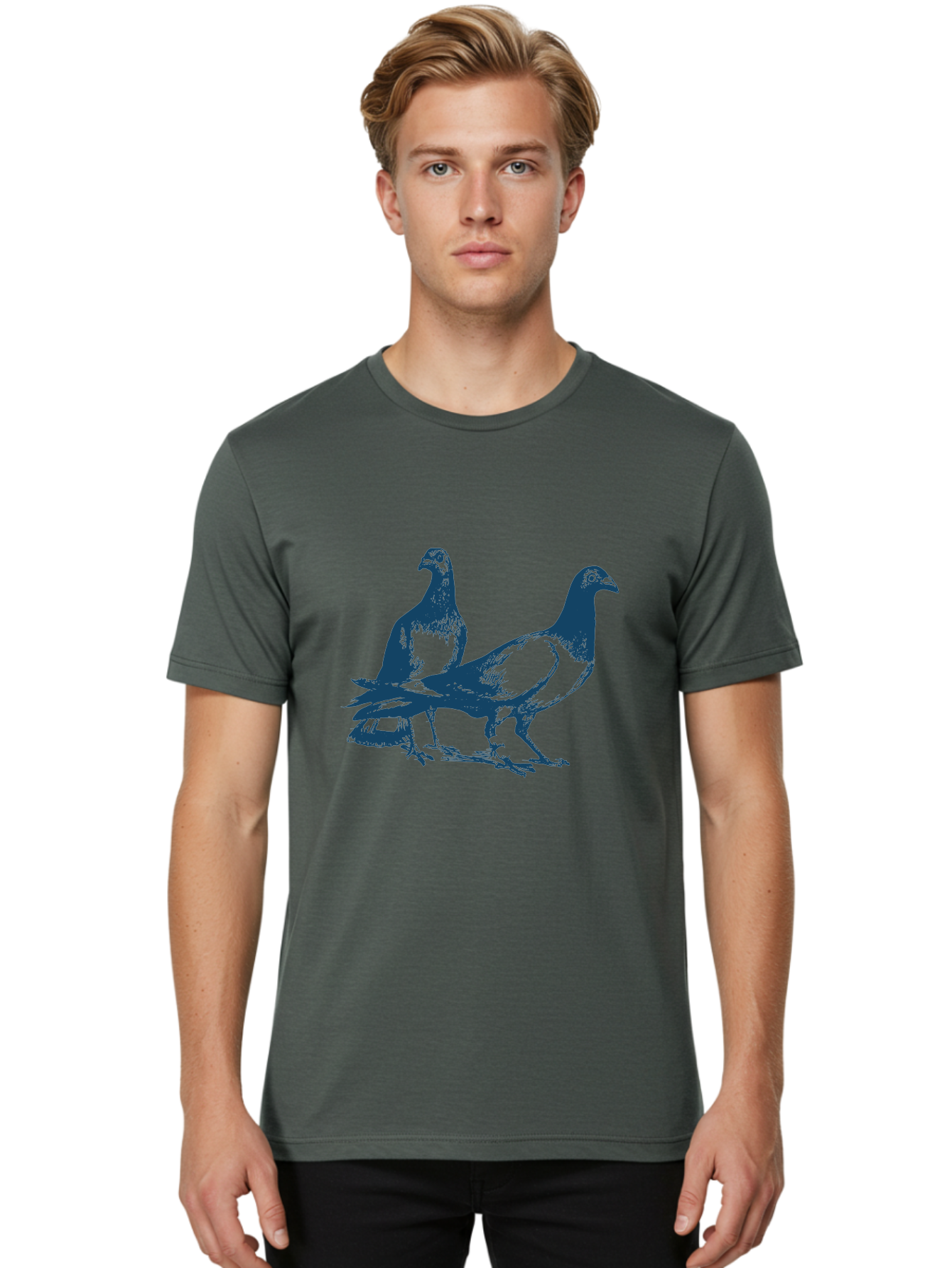 Skyline Pigeon Union Men'S Graphic Tee, 100% Cotton, Comfortable Casual Summer Wear, Machine Washable, Pigeons, Birds, Wildlife, Urban Animals, Bird Watching, Nature Lovers Aae652
