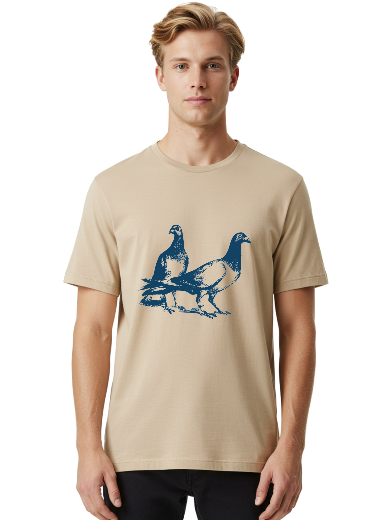 Skyline Pigeon Union Men'S Graphic Tee, 100% Cotton, Comfortable Casual Summer Wear, Machine Washable, Pigeons, Birds, Wildlife, Urban Animals, Bird Watching, Nature Lovers Aae652