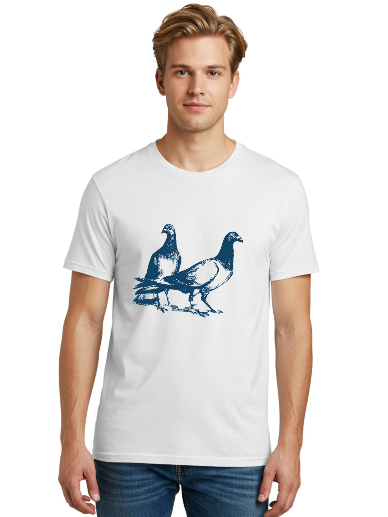 Skyline Pigeon Union Men'S Graphic Tee, 100% Cotton, Comfortable Casual Summer Wear, Machine Washable, Pigeons, Birds, Wildlife, Urban Animals, Bird Watching, Nature Lovers Aae652