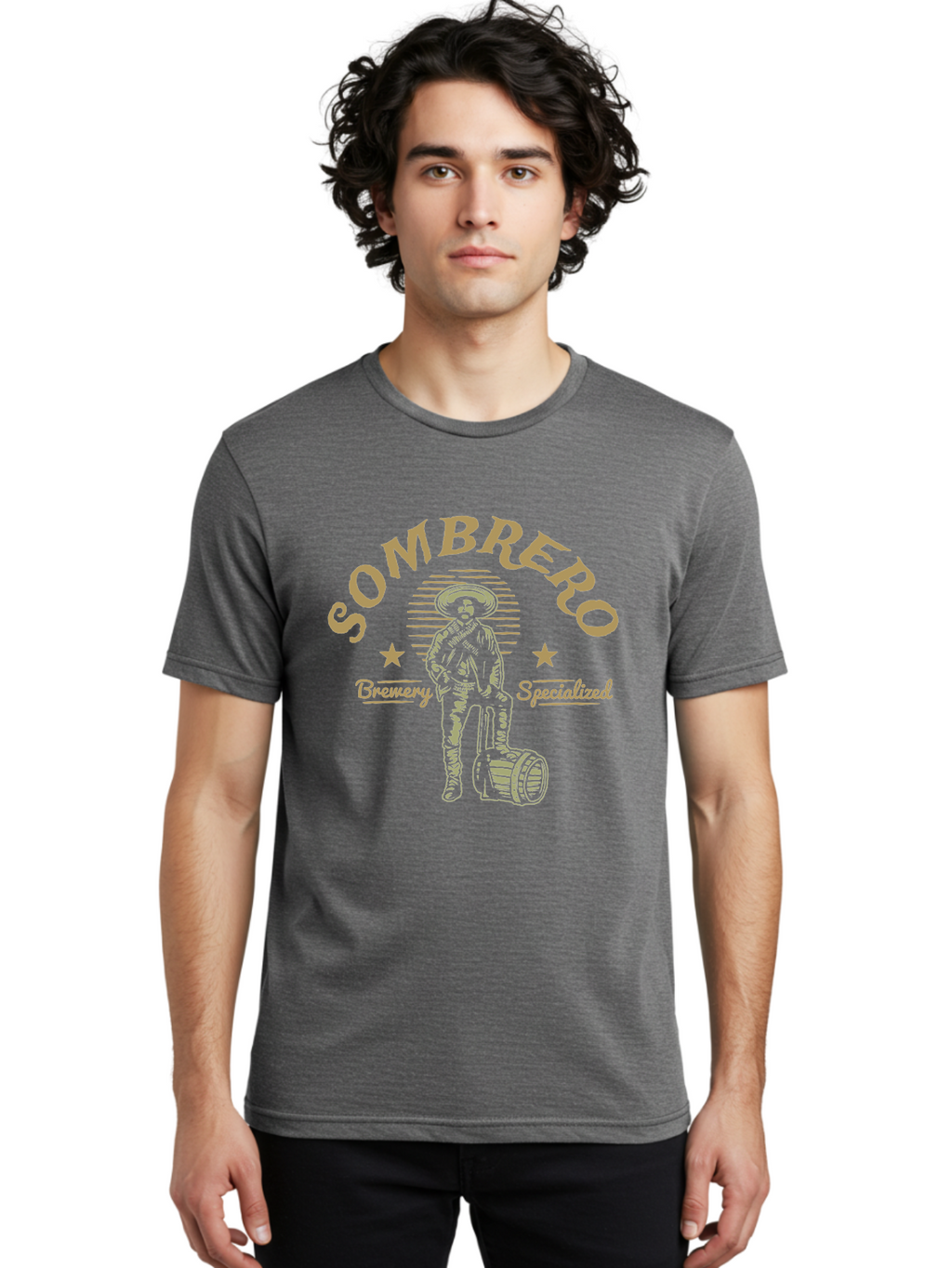 Sombrero Men'S Graphic Tee, 100% Cotton, Comfortable Casual Summer Wear, Machine Washable, Sombrero Brewery Specialized, Mexican Beer, Craft Brewery, Sombrero Logo, Beer Barrel, Mexican Hat, Brewery Logo, Beer Culture Aae655