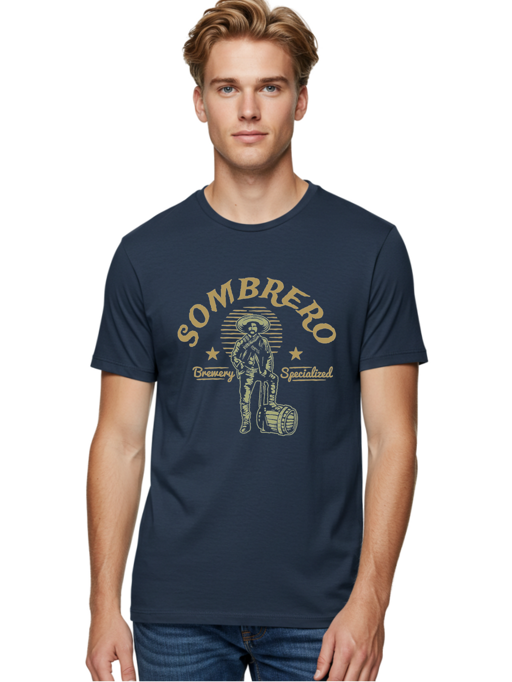 Sombrero Men'S Graphic Tee, 100% Cotton, Comfortable Casual Summer Wear, Machine Washable, Sombrero Brewery Specialized, Mexican Beer, Craft Brewery, Sombrero Logo, Beer Barrel, Mexican Hat, Brewery Logo, Beer Culture Aae655