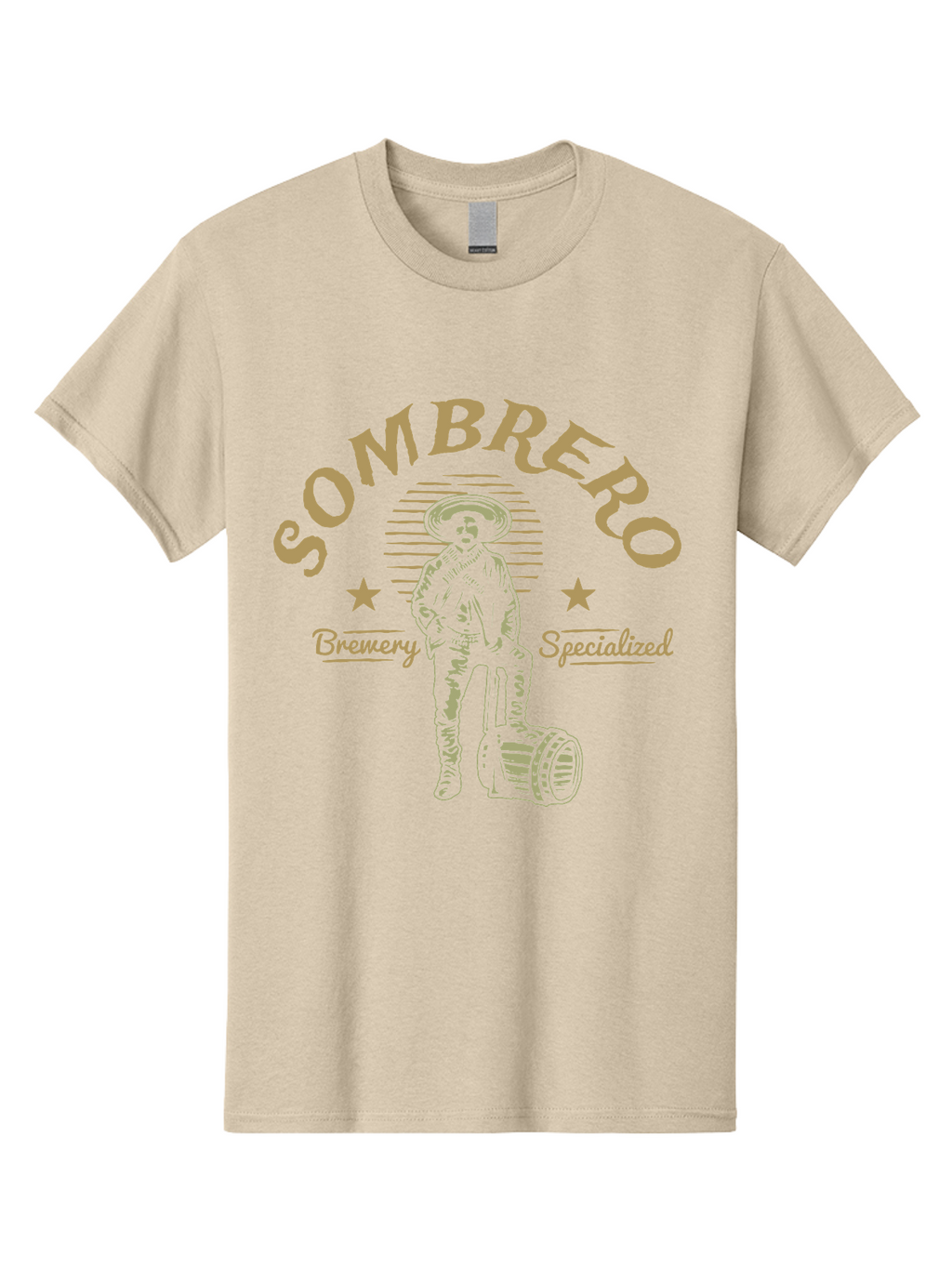 Sombrero Men'S Graphic Tee, 100% Cotton, Comfortable Casual Summer Wear, Machine Washable, Sombrero Brewery Specialized, Mexican Beer, Craft Brewery, Sombrero Logo, Beer Barrel, Mexican Hat, Brewery Logo, Beer Culture Aae655