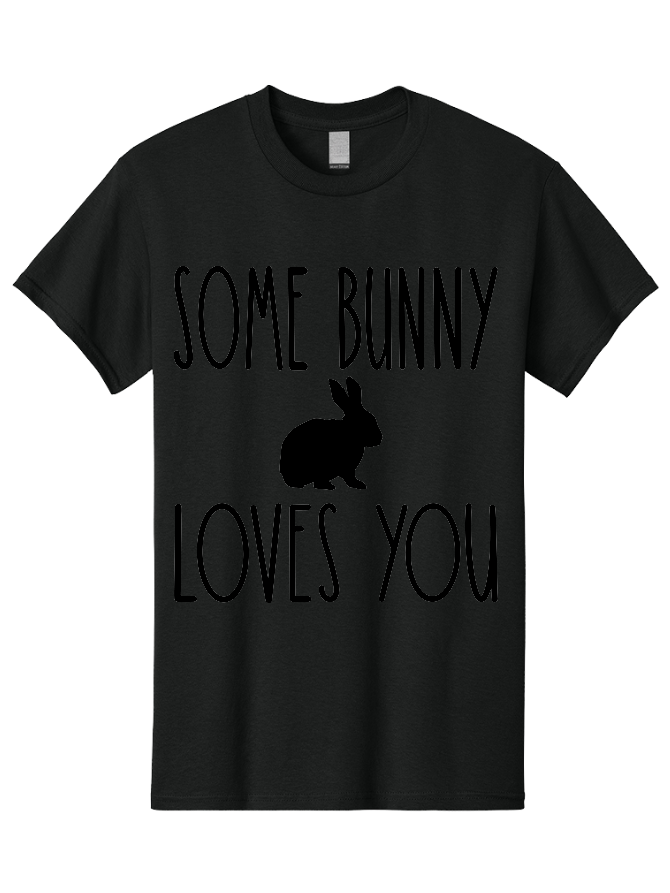 Some Bunny Loves You Men'S Graphic Tee, 100% Cotton, Comfortable Casual Summer Wear, Machine Washable, Bunny Silhouette, Love Message, Easter Theme, Rabbit Graphics, Cute Design, Funny Quotes, Spring Season Aae656