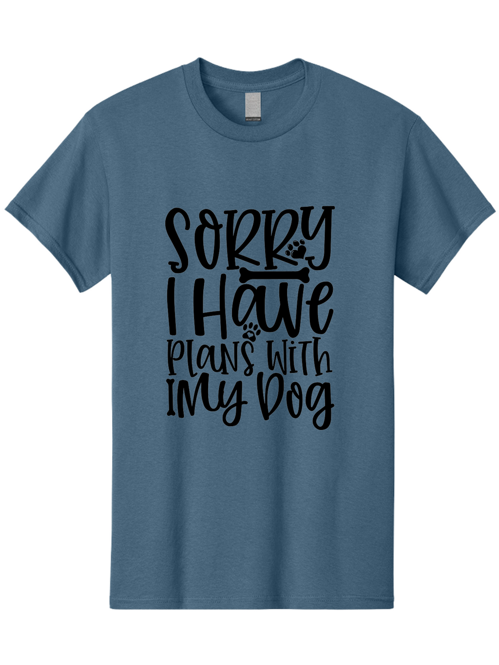 Sorry I Have Plans With My Dog Men'S Graphic Tee, 100% Cotton, Comfortable Casual Summer Wear, Machine Washable, Funny Dog Quote, Dog Lover Gift, Pet Humor, Dog Mom Quote, Dog Dad Gift, Dog Saying, Paw Print Design, Dog Bone Graphic Aae661