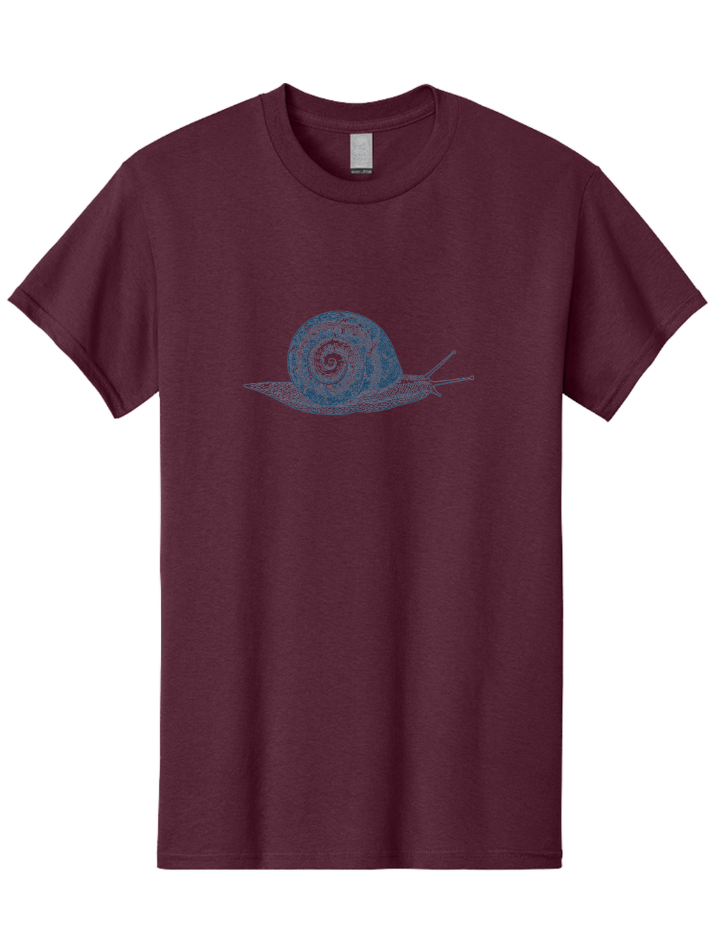Spiral Snail Crawl Men'S Graphic Tee, 100% Cotton, Comfortable Casual Summer Wear, Machine Washable, Snail On A Leaf, Shell Spiral, Garden Creature, Slow Movement, Nature Illustration, Detailed Drawing, Whimsical Art, Illustration Design, Aae666